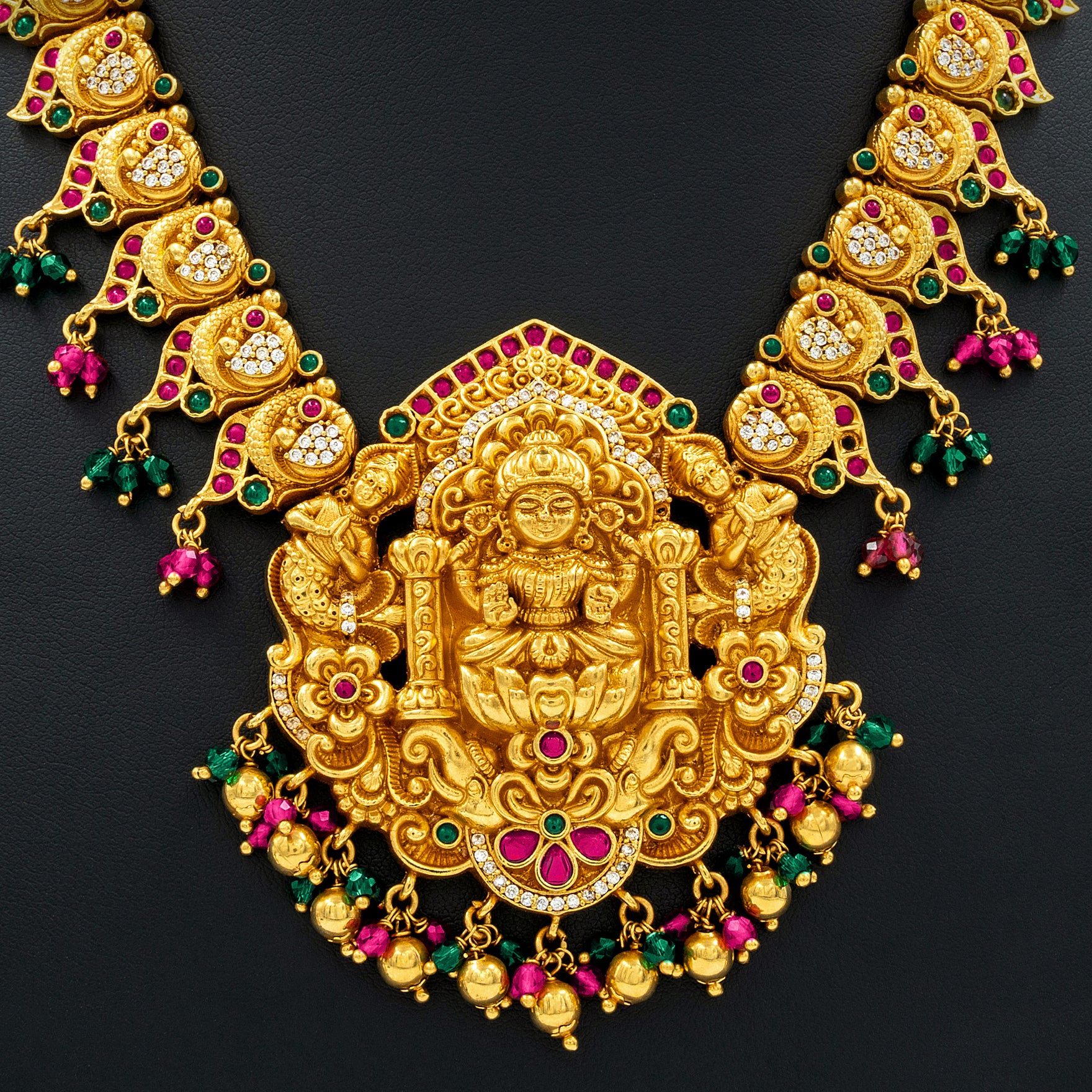 SRESHTA COLLECTION GERU NECKLACE WITH EARRING PSGRSSR24WRG-0311,PSGRHSTSR10WRG-052