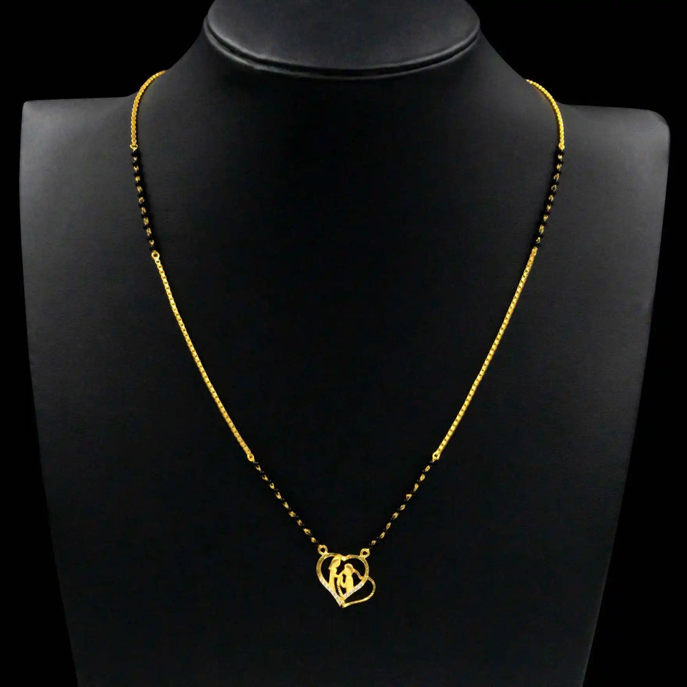 Karimani (Mangalsutra) Stone Necklace PLKM1W-6-053 - Gold Plated Jewellery | Parakkat Jewels