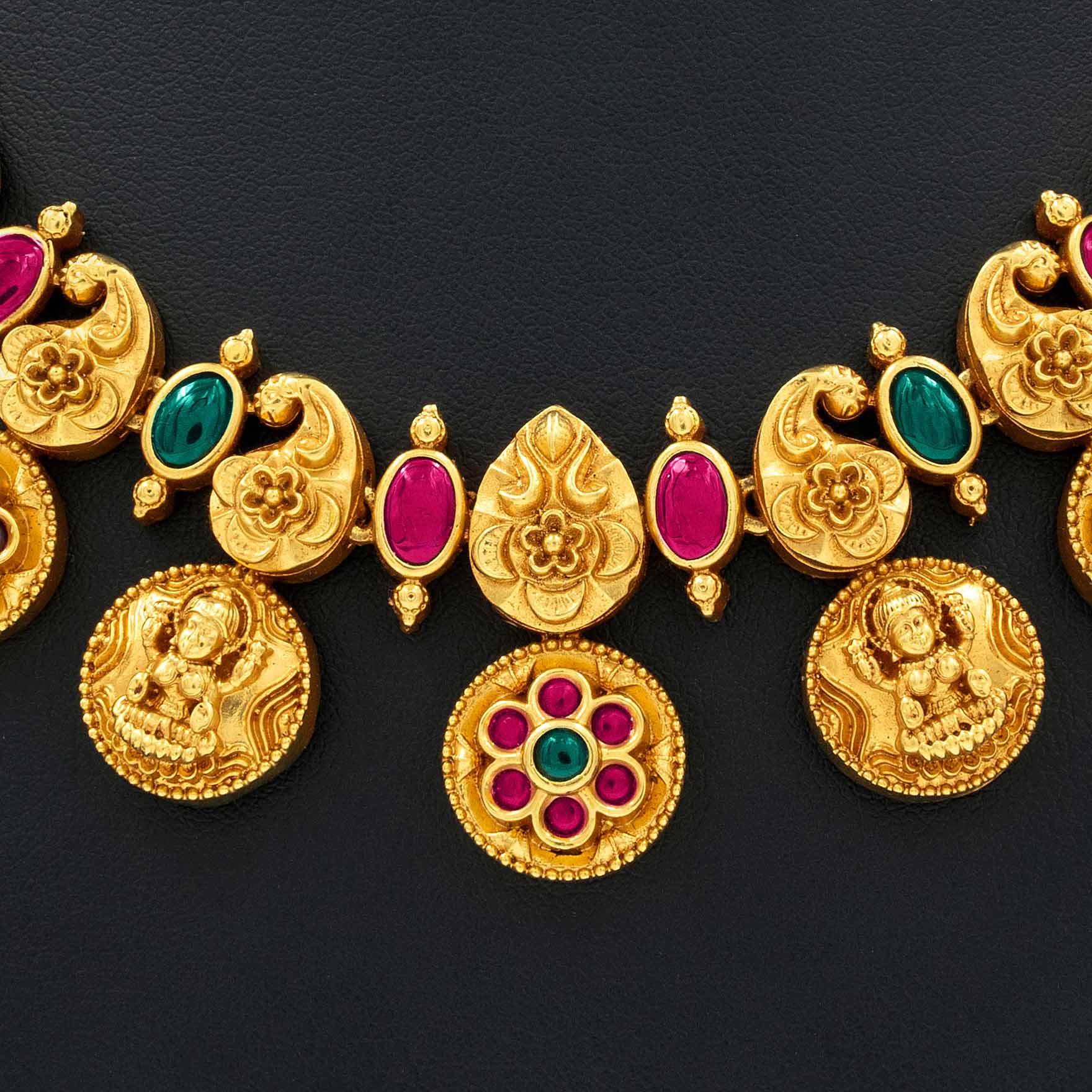 SRESHTA COLLECTION GERU NECKLACE WITH EARRING PSGRNSSR28RG-039,PSGRJSTSR58RG-083