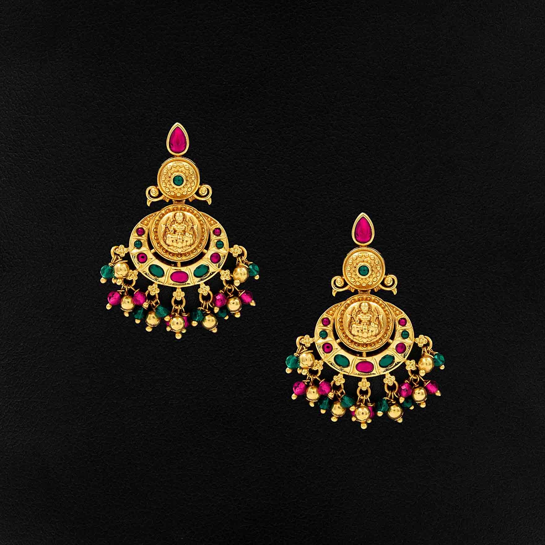 SRESHTA COLLECTION GERU NECKLACE WITH EARRING PSGRNSSR12RG-086, PSGRHSTSR5RG-022