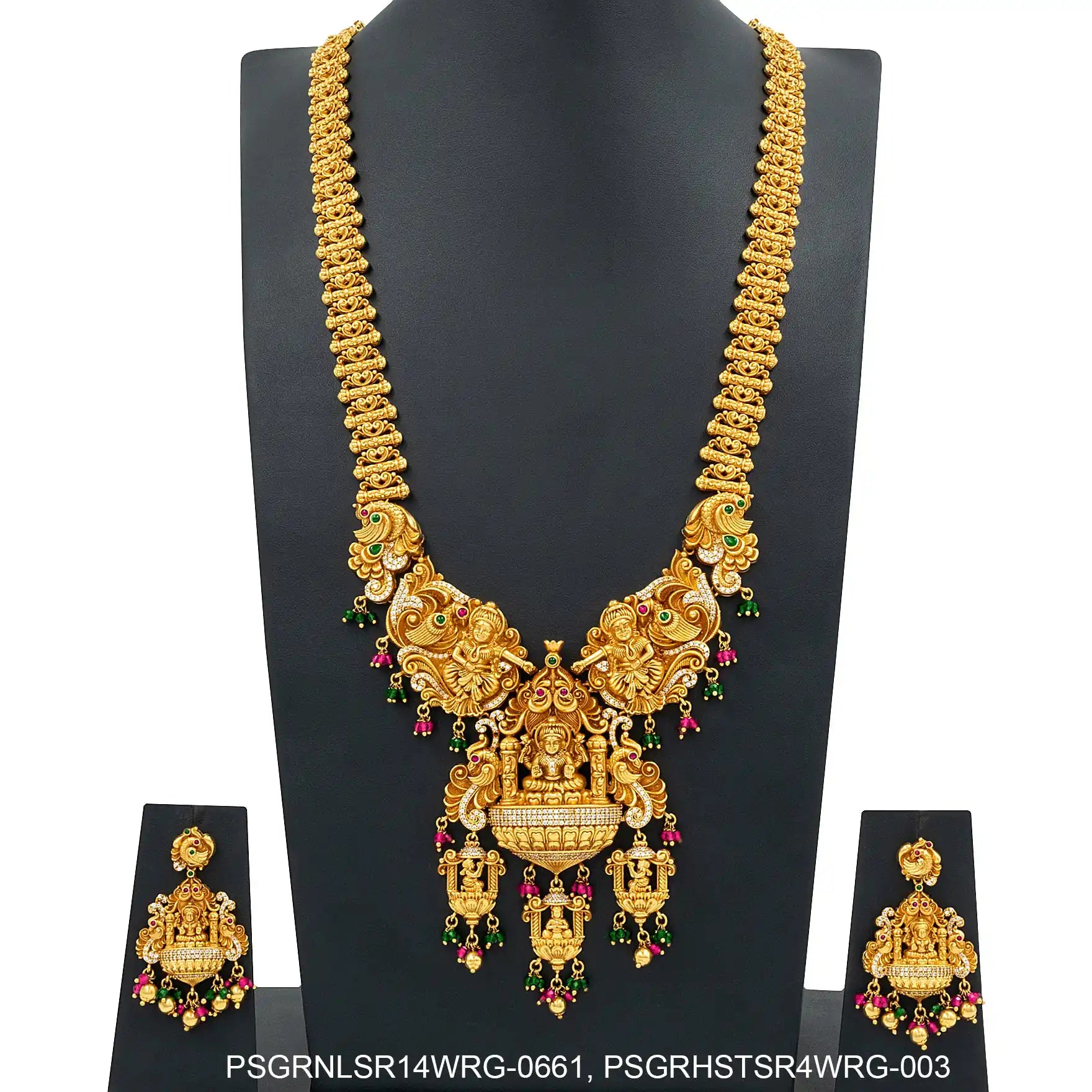 SRESHTA Haram GERU NECKLACE WITH EARRING PSGRNLSR14WRG-0661, PSGRHSTSR4WRG-003