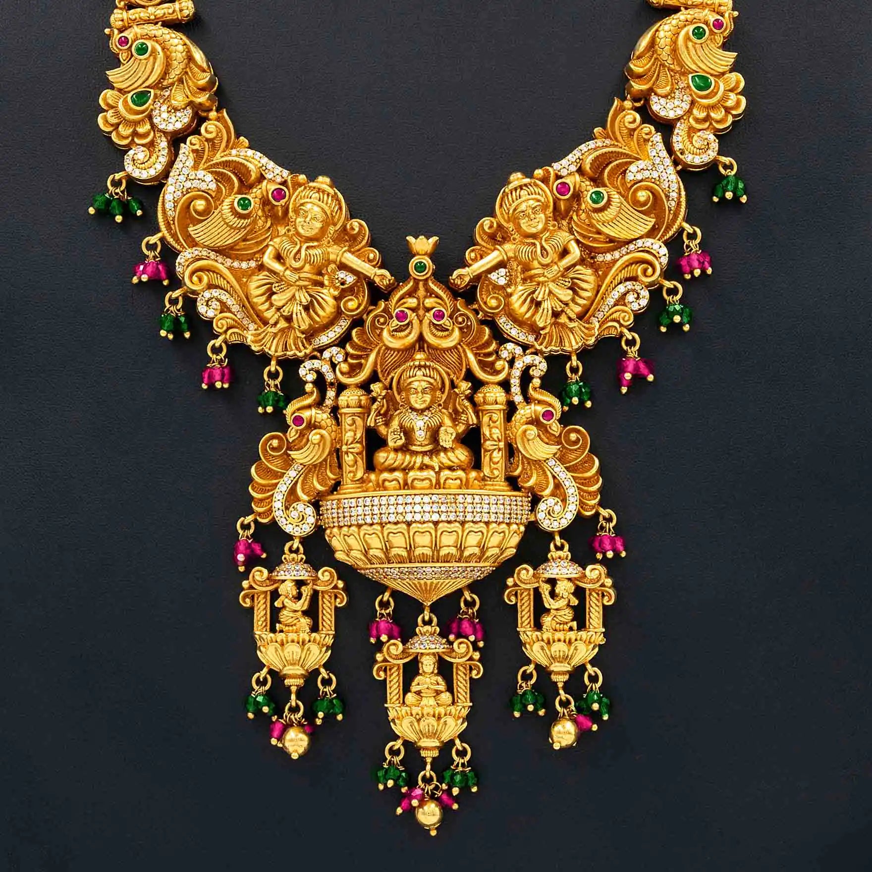 SRESHTA Haram GERU NECKLACE WITH EARRING PSGRNLSR14WRG-0661, PSGRHSTSR4WRG-003