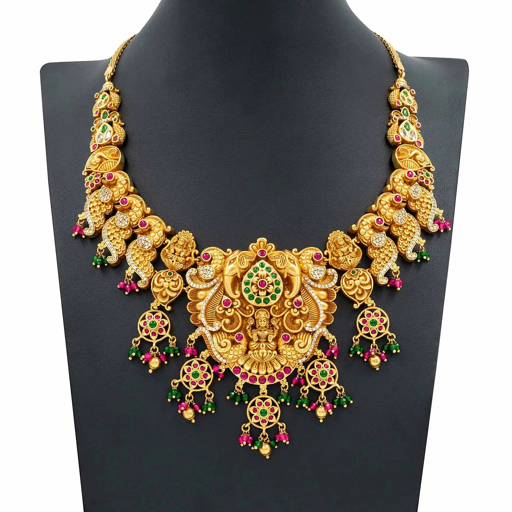 SRESHTA COLLECTION GERU NECKLACE WITH EARRING PSGRHSTSR11WRG-052, PSGRNSSR5WRG-0341