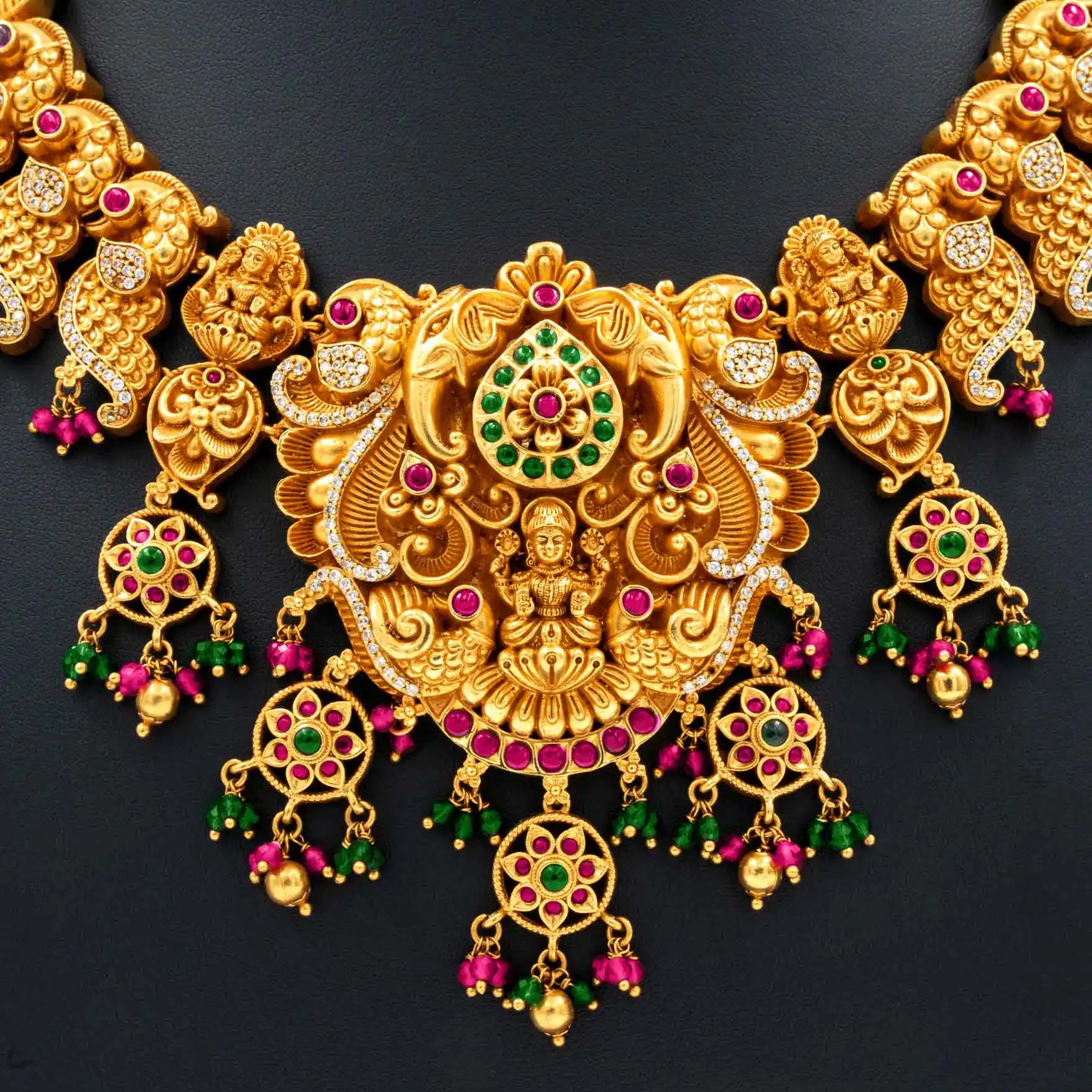 SRESHTA COLLECTION GERU NECKLACE WITH EARRING PSGRHSTSR11WRG-052, PSGRNSSR5WRG-0341
