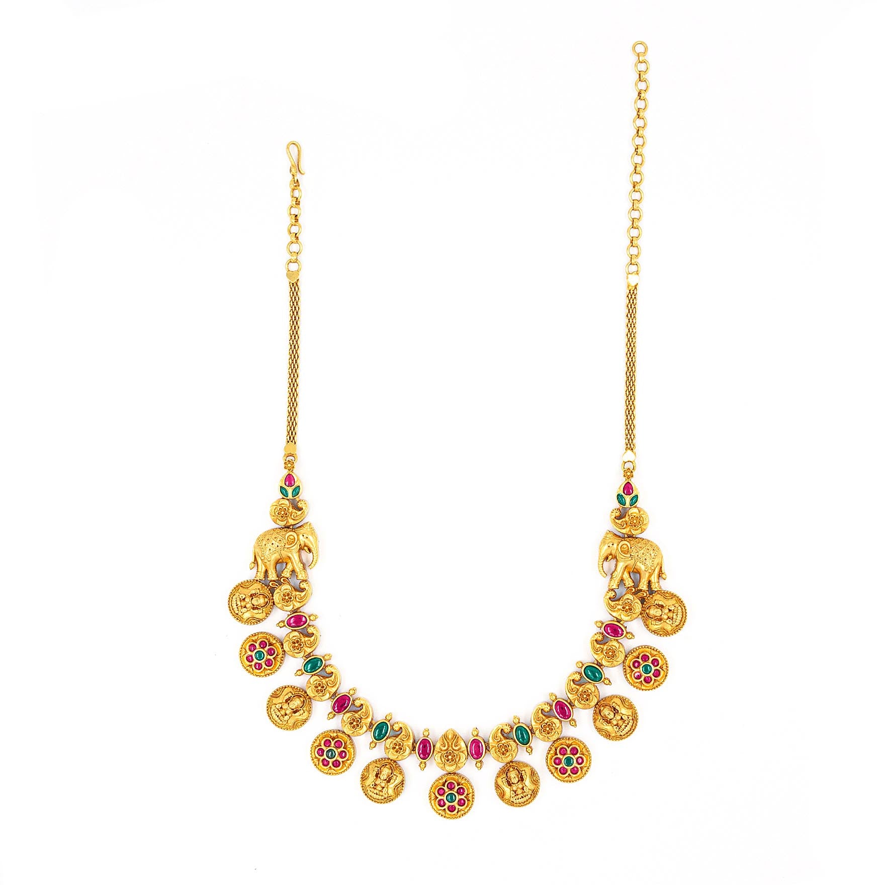 SRESHTA COLLECTION GERU NECKLACE WITH EARRING PSGRNSSR28RG-039,PSGRJSTSR58RG-083