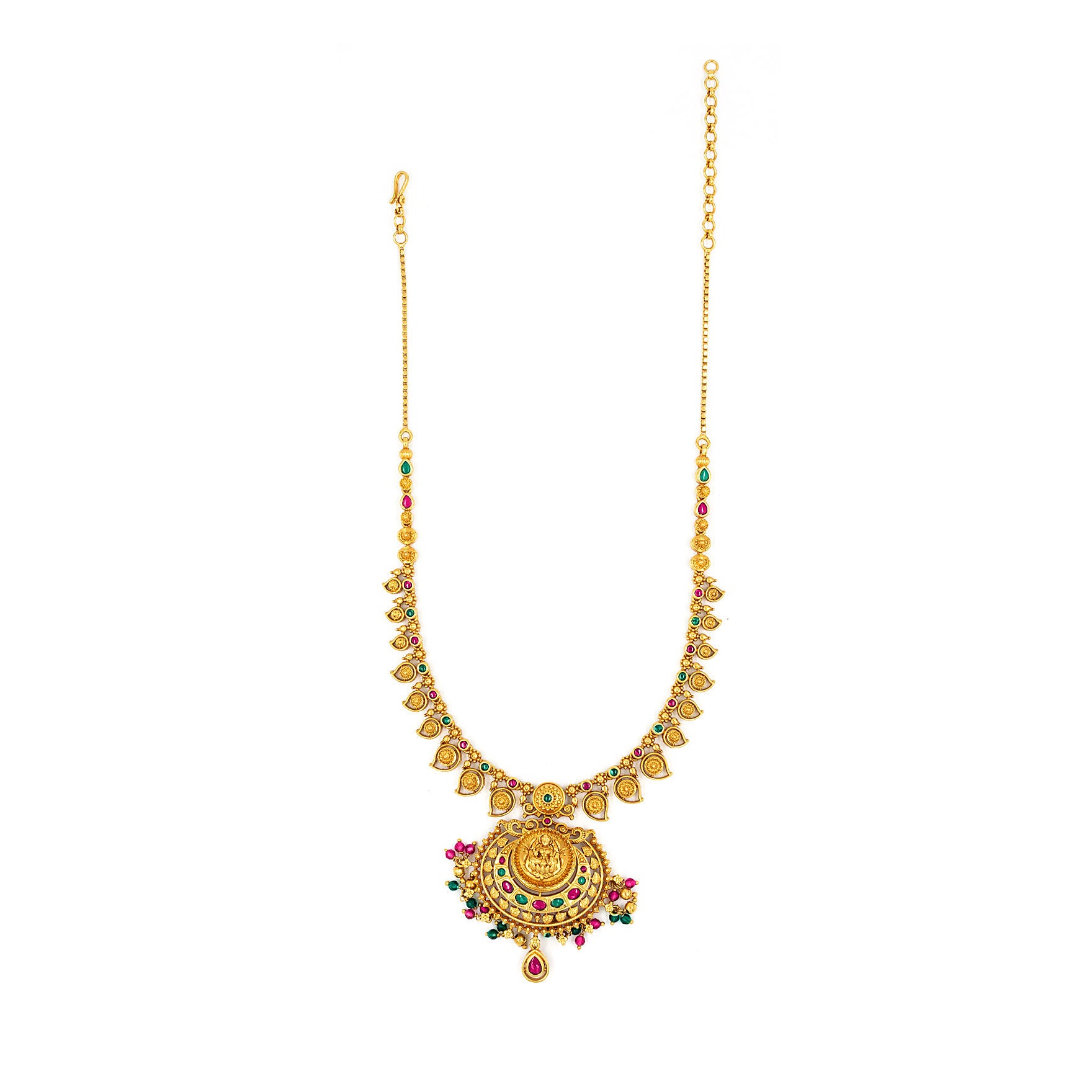 SRESHTA COLLECTION GERU NECKLACE WITH EARRING PSGRNSSR12RG-086, PSGRHSTSR5RG-022