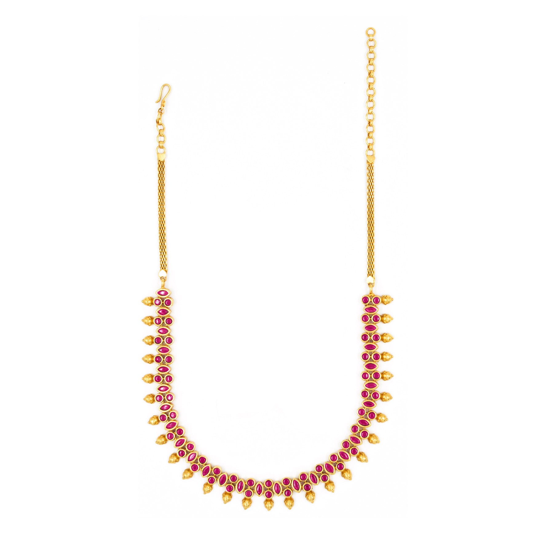 SRESHTA COLLECTION GERU NECKLACE WITH EARRING PSGRNSSR35R-035,PSGRJSTSR29R-033