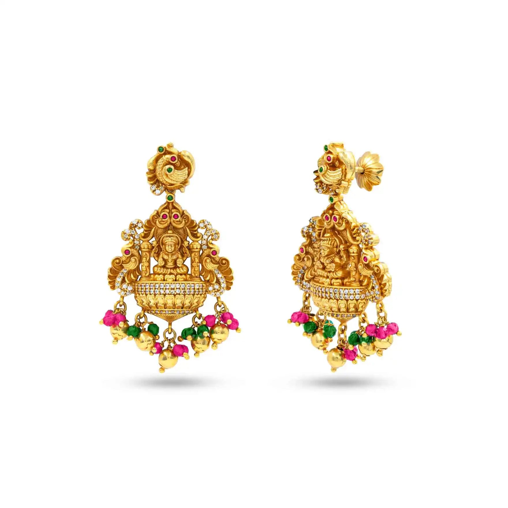 SRESHTA Haram GERU NECKLACE WITH EARRING PSGRNLSR14WRG-0661, PSGRHSTSR4WRG-003