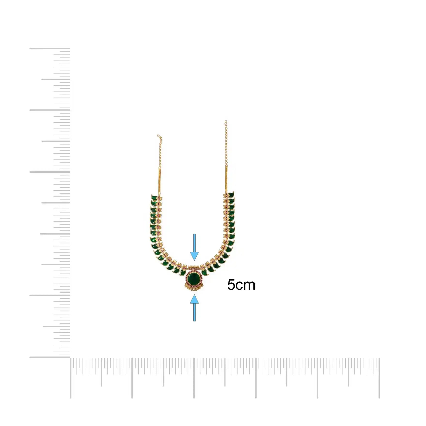 Palakka Mango Green Stone Necklace PSPKNMG9-0002