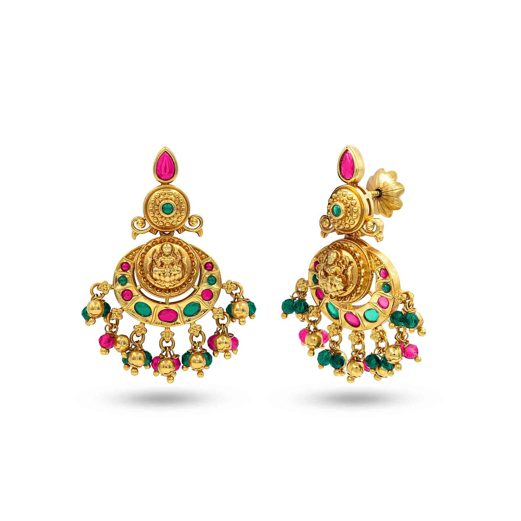 SRESHTA COLLECTION GERU NECKLACE WITH EARRING PSGRNSSR12RG-086, PSGRHSTSR5RG-022