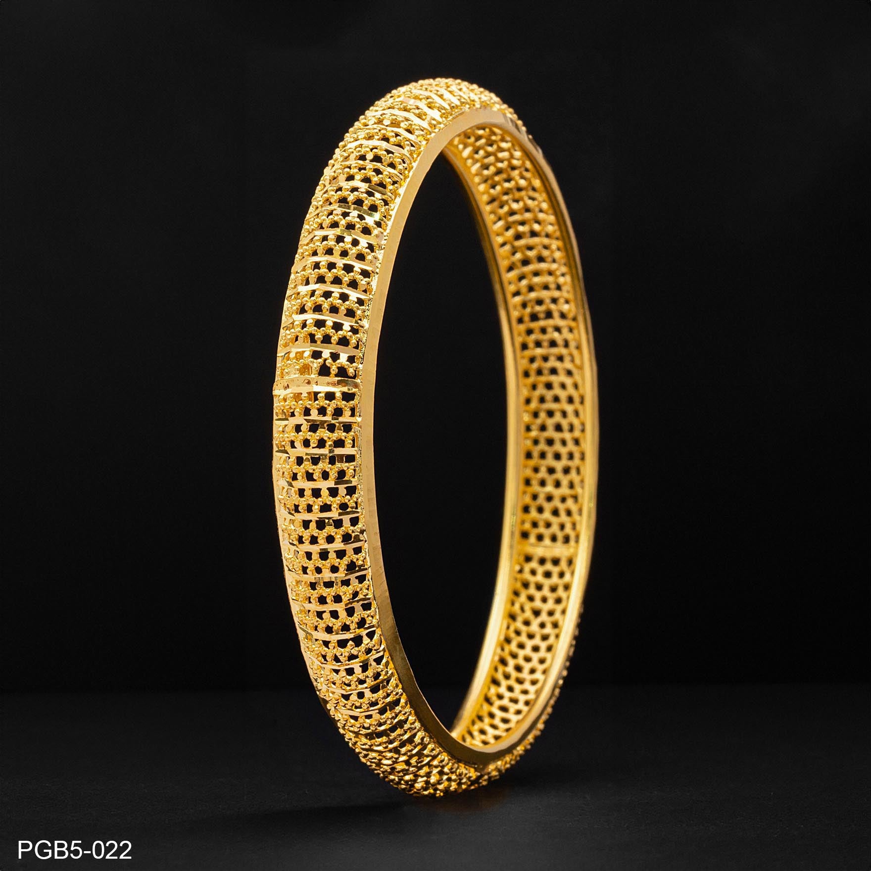 24ct Heavy Gold Layered Boho Style Bangle PGB5-022