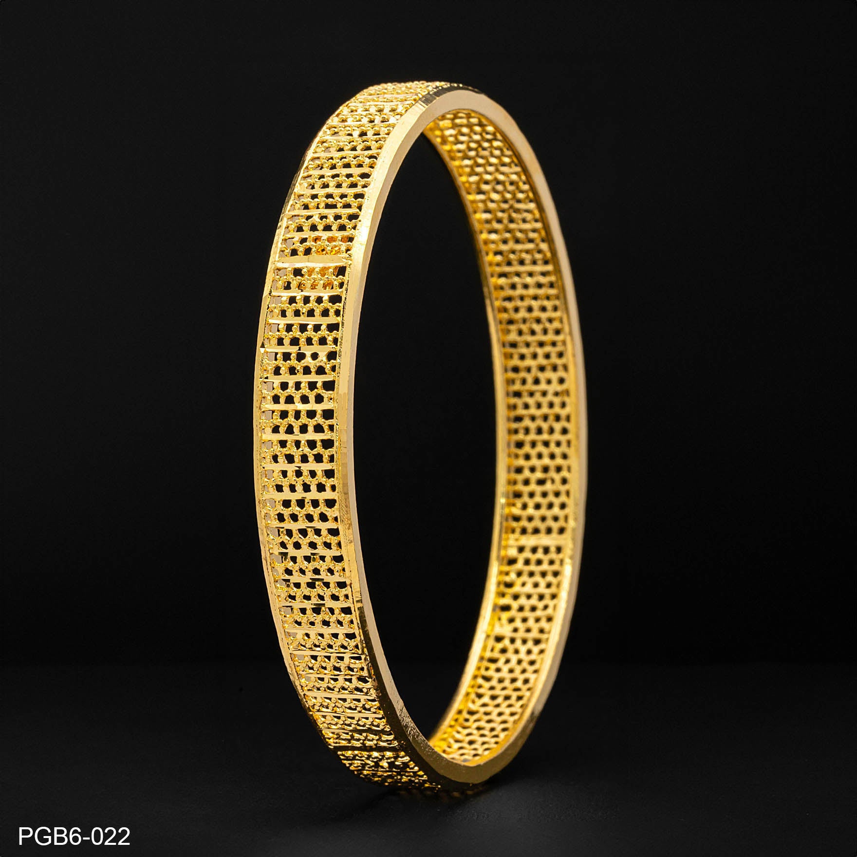 24ct Heavy Gold Layered Boho Style Bangle PGB6-022