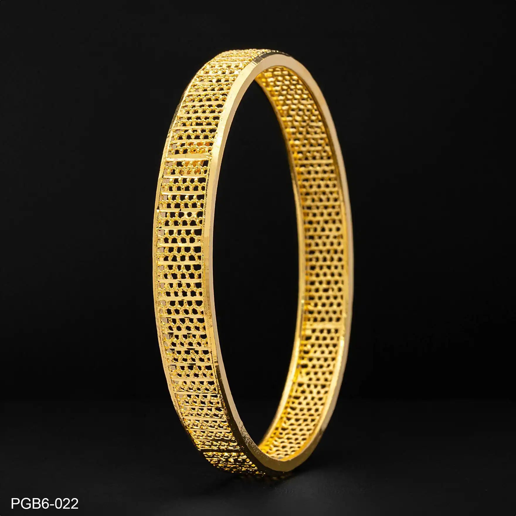 24ct Heavy Gold Layered Boho Style Bangle PGB6-022