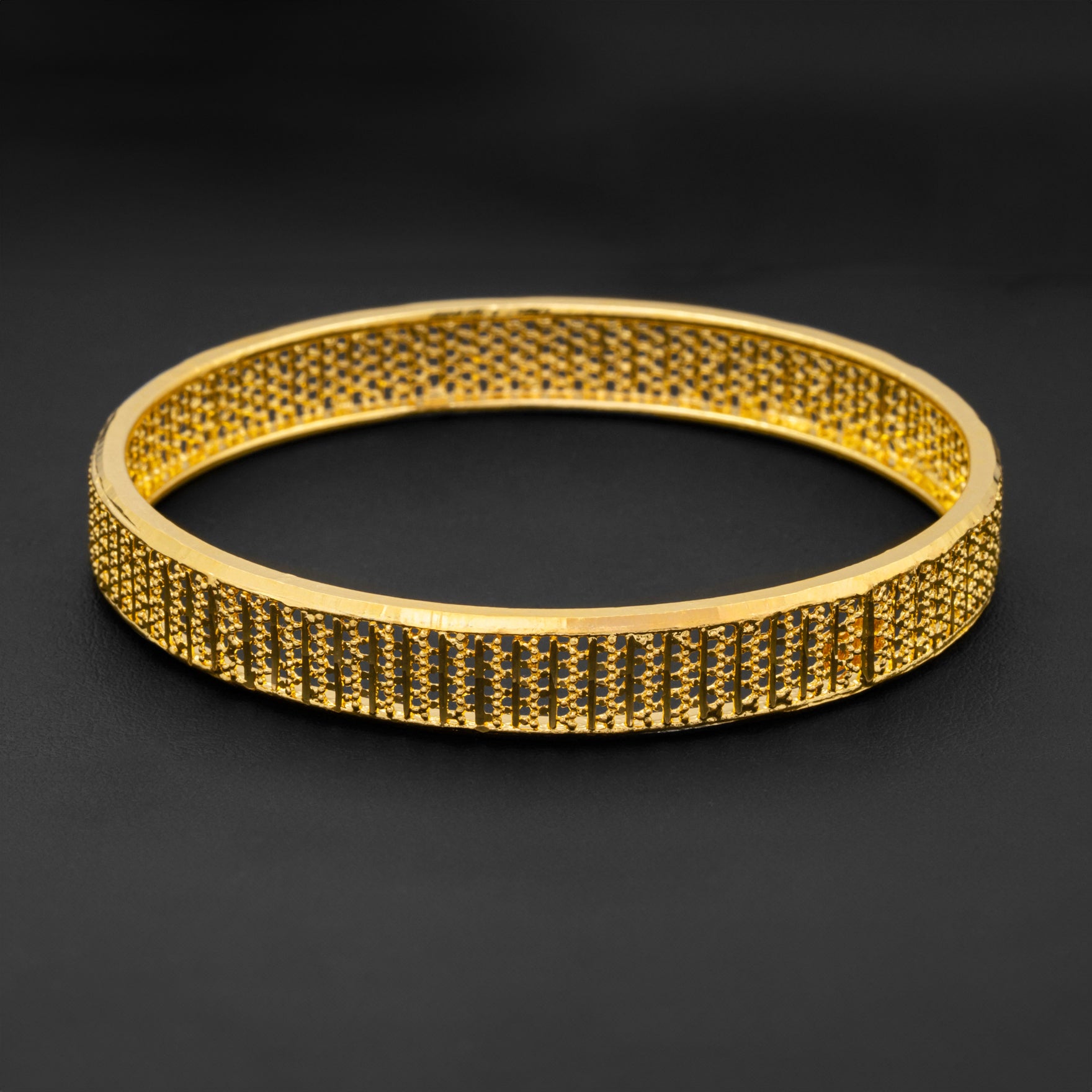 24ct Heavy Gold Layered Boho Style Bangle PGB6-022