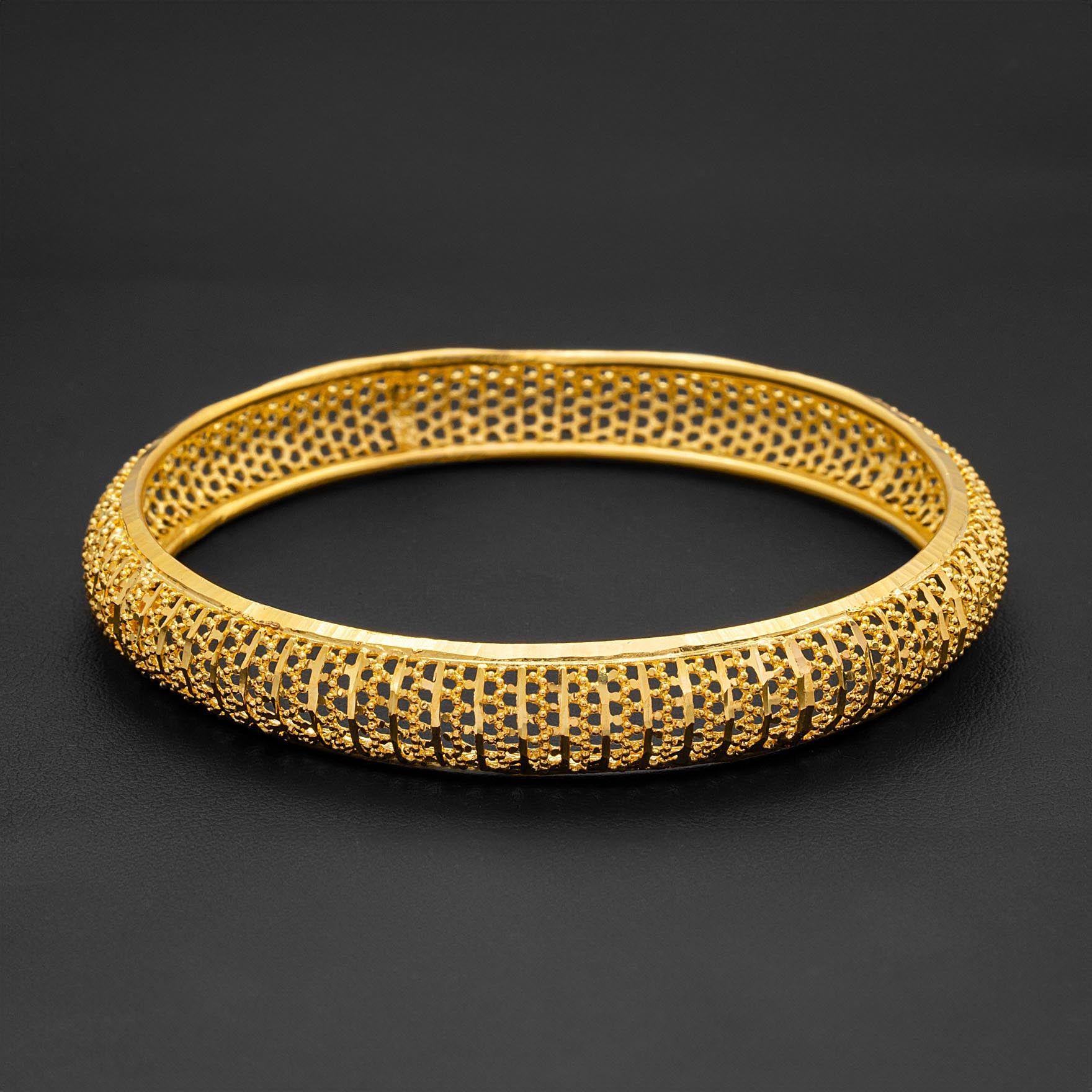 24ct Heavy Gold Layered Boho Style Bangle PGB5-022