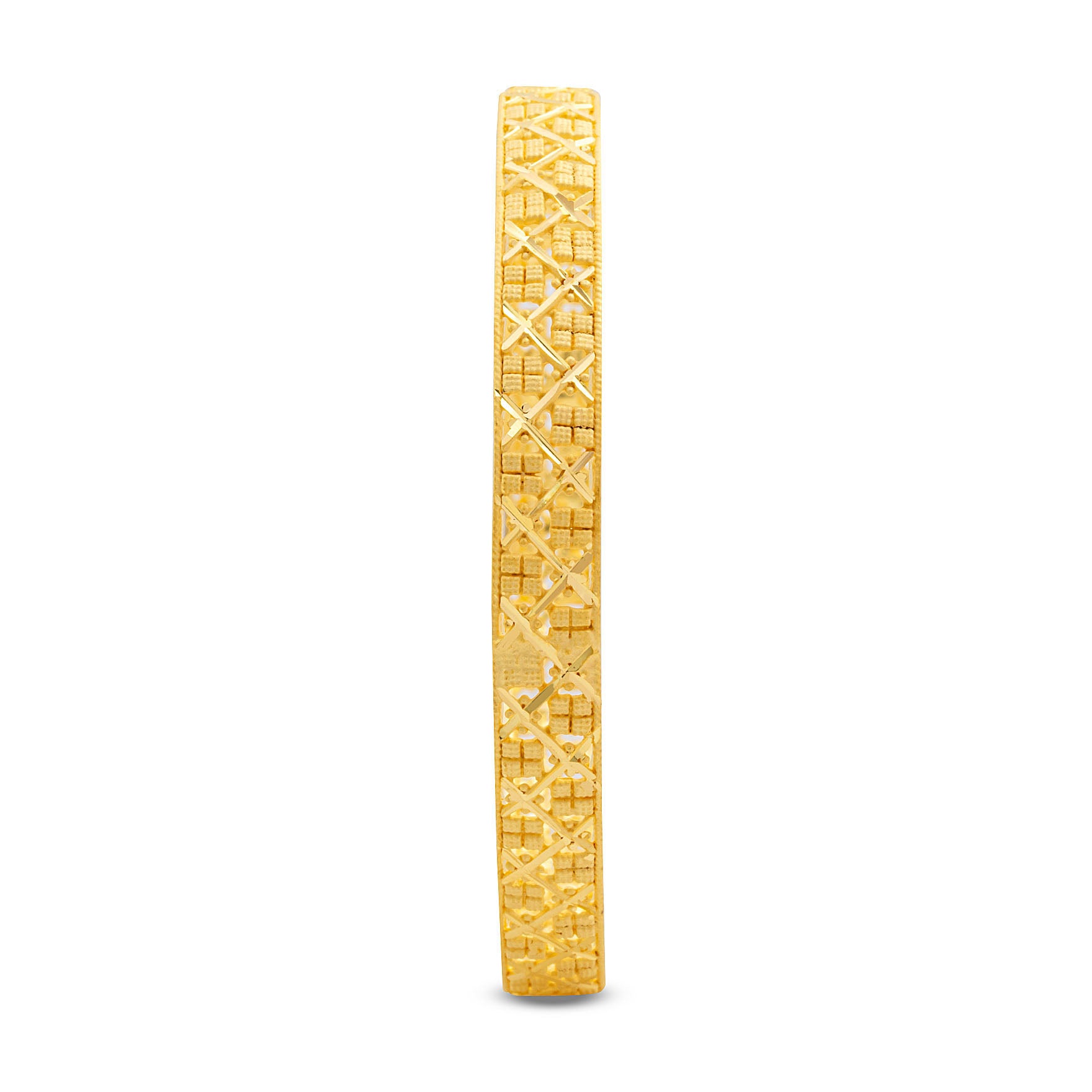24ct Heavy Gold Layered Boho Style Bangle PGB77-022