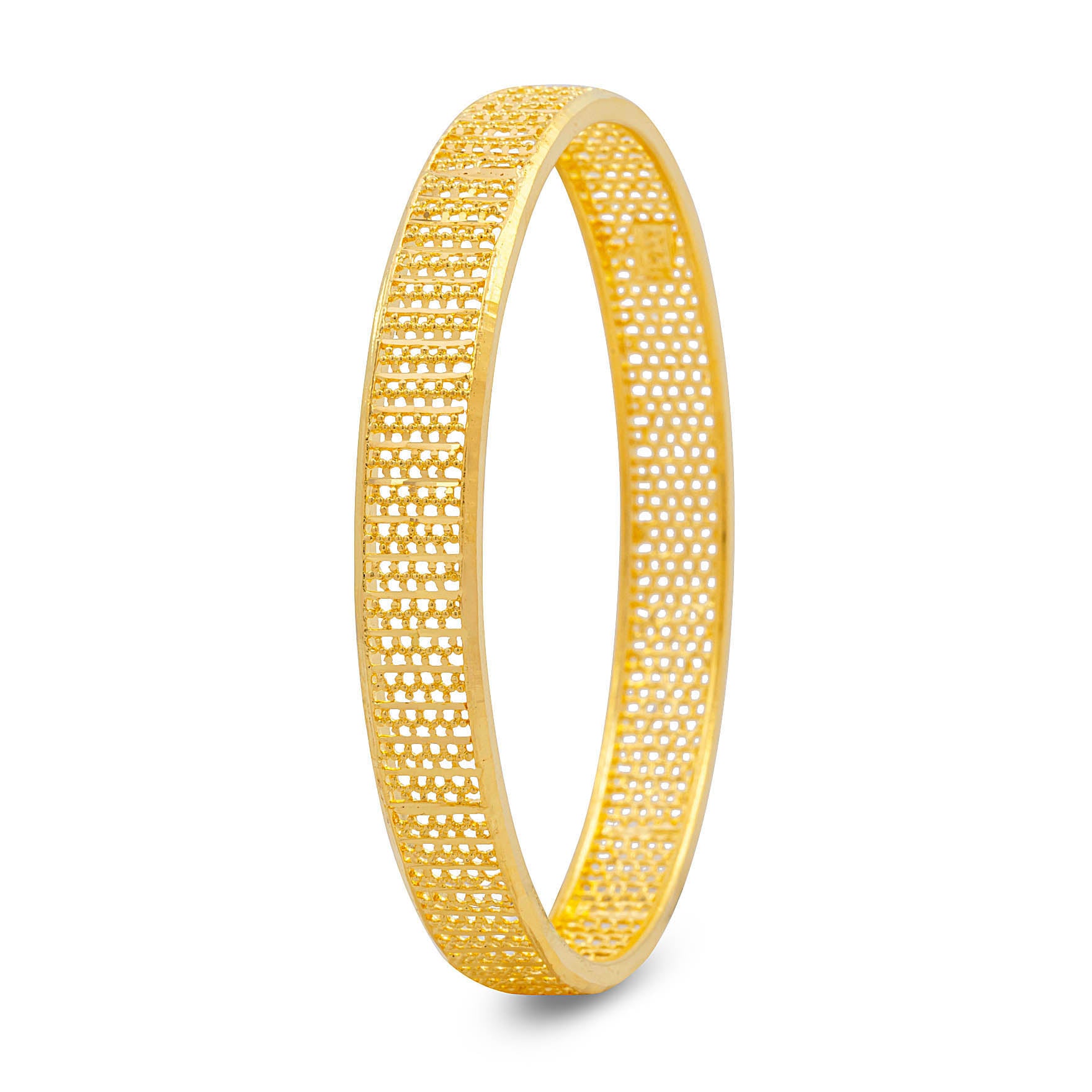 24ct Heavy Gold Layered Boho Style Bangle PGB6-022