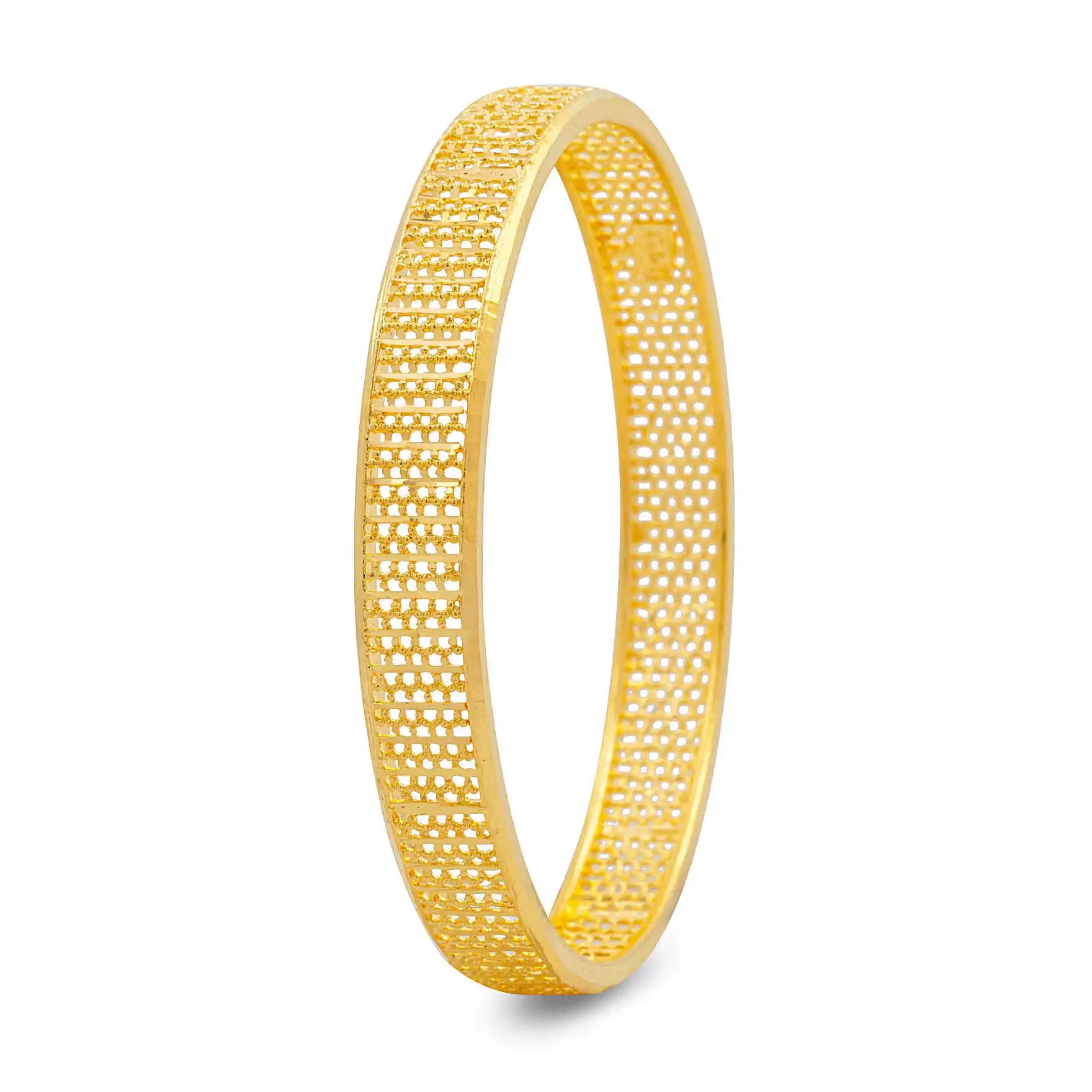 24ct Heavy Gold Layered Boho Style Bangle PGB6-022