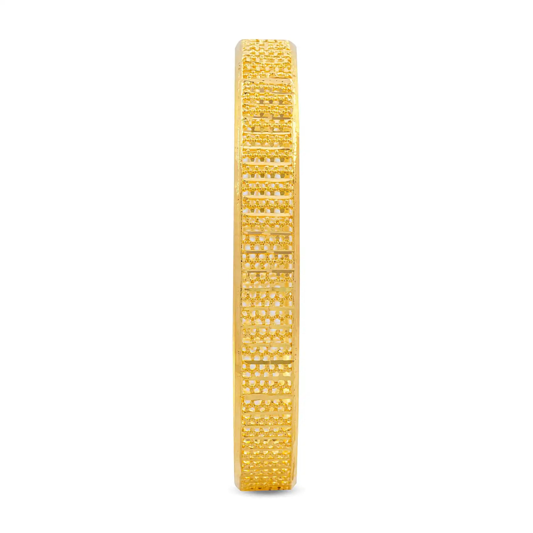 24ct Heavy Gold Layered Boho Style Bangle PGB6-022