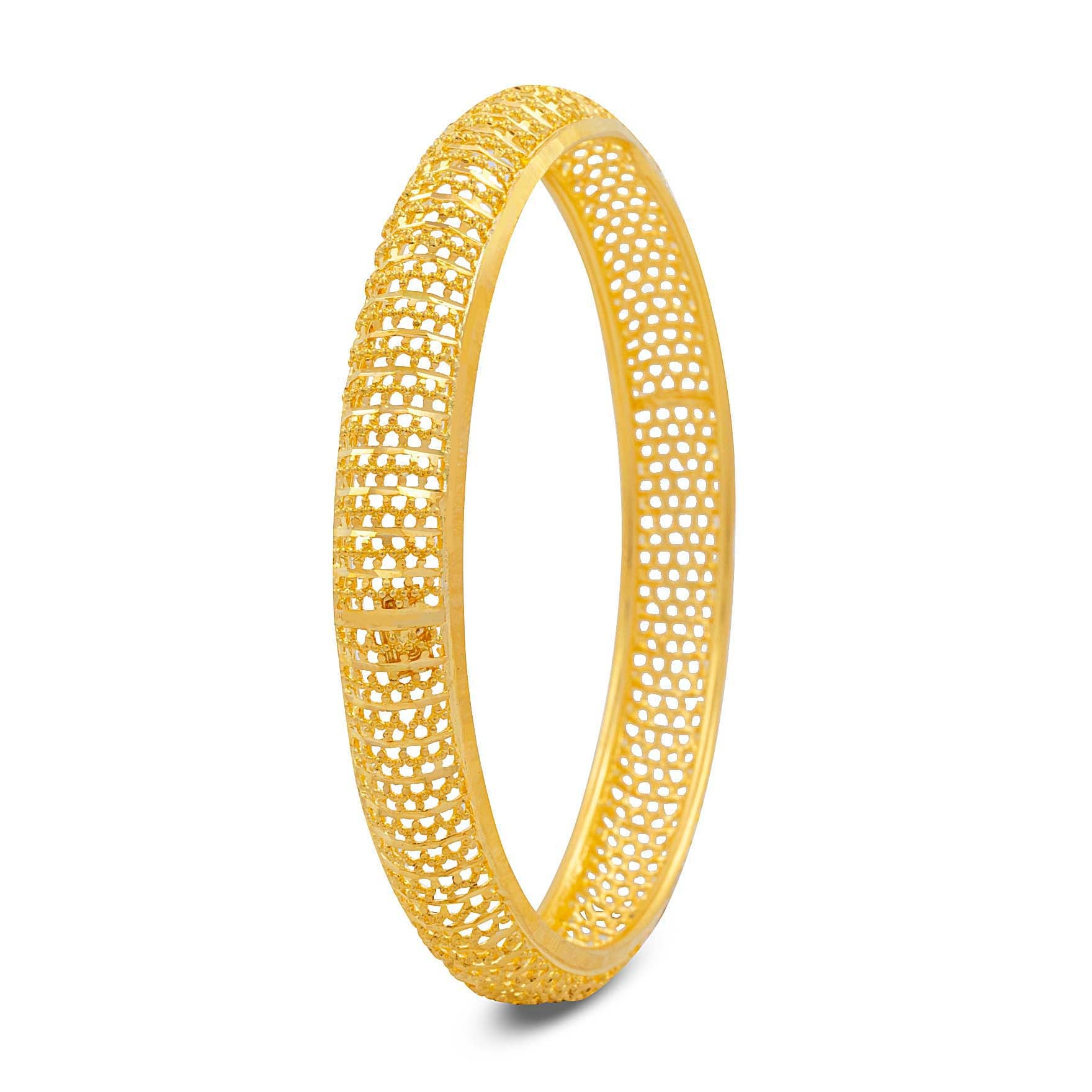 24ct Heavy Gold Layered Boho Style Bangle PGB5-022
