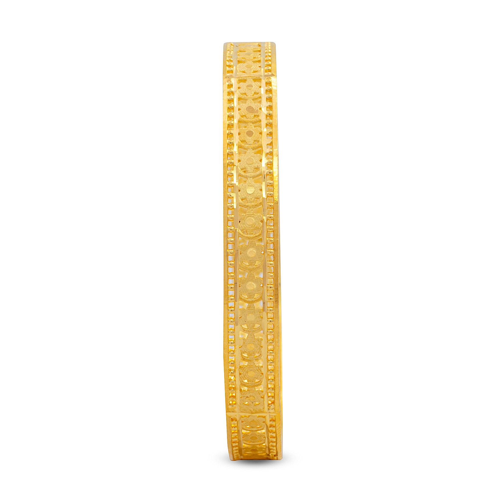 24ct Heavy Gold Layered Boho Style Bangle PGB41-022