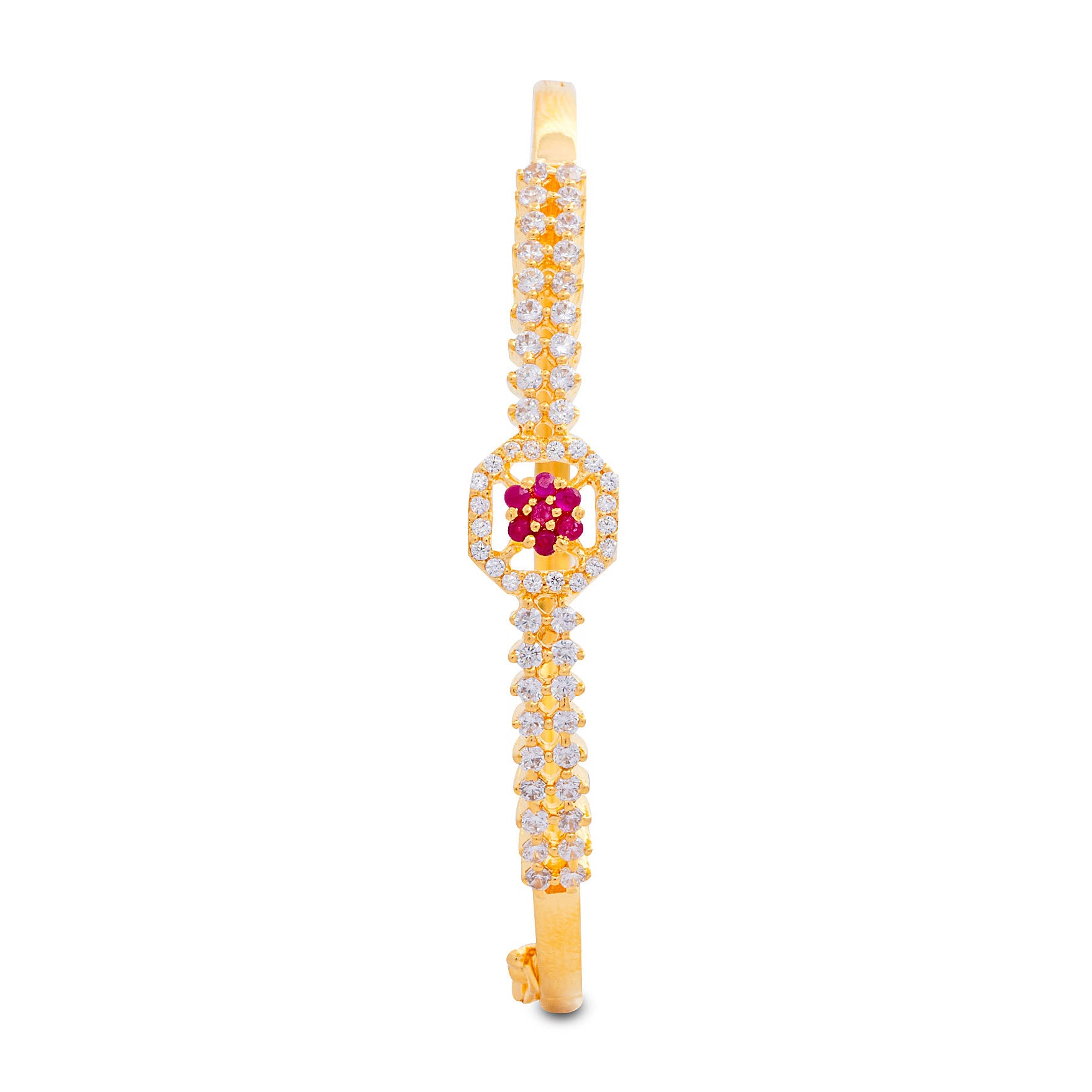 24ct Heavy Gold Layered Stone Bracelet Bangle PSBRB31WR-002