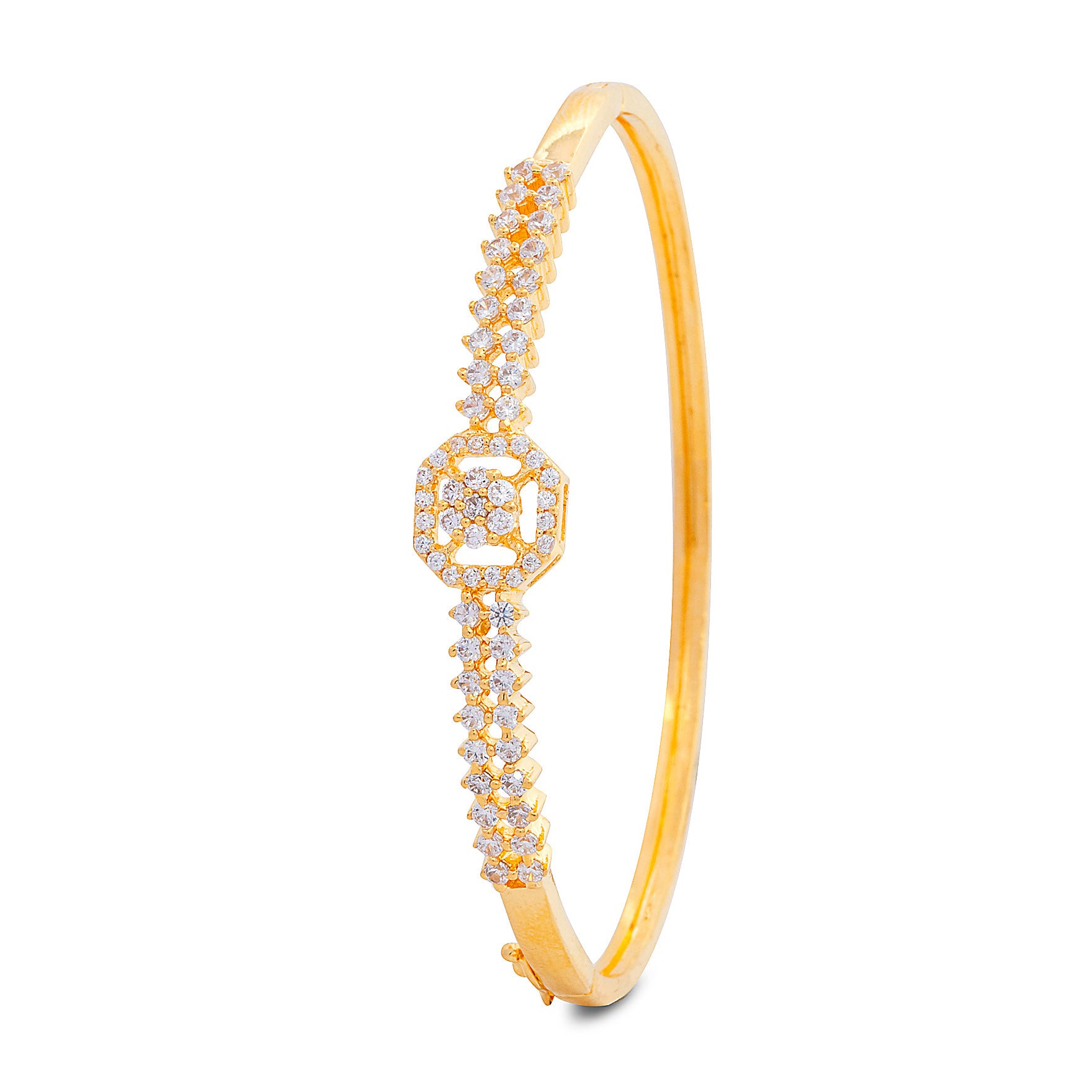 24ct Heavy Gold Layered Stone Bracelet Bangle PSBRB31W-002