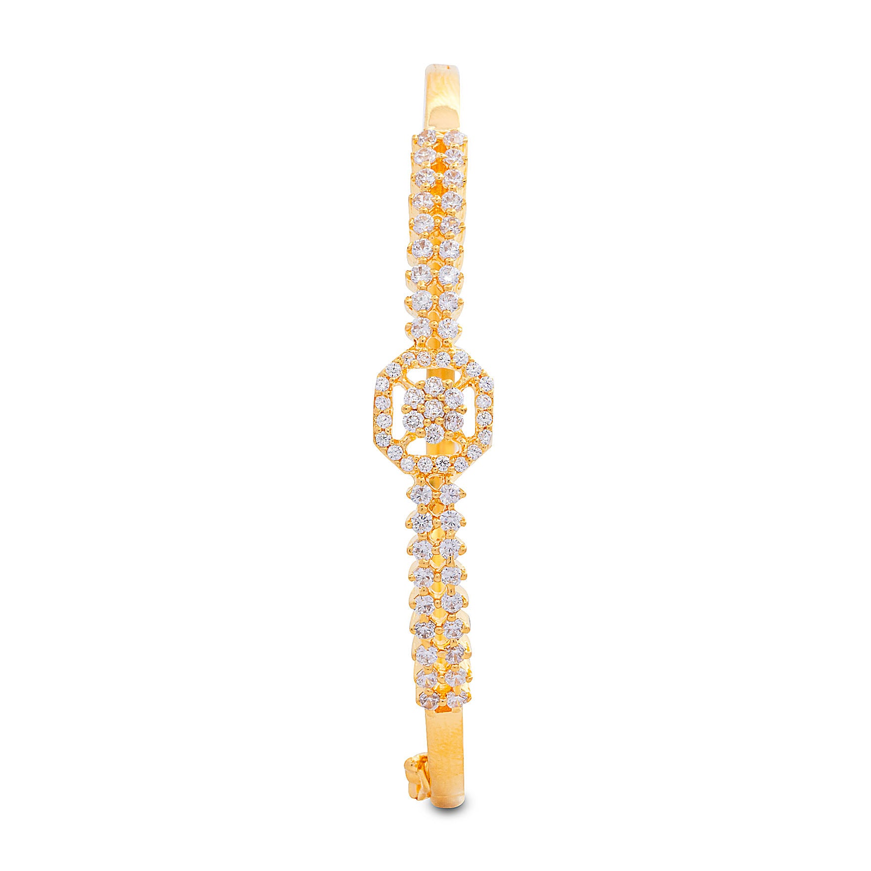24ct Heavy Gold Layered Stone Bracelet Bangle PSBRB31W-002