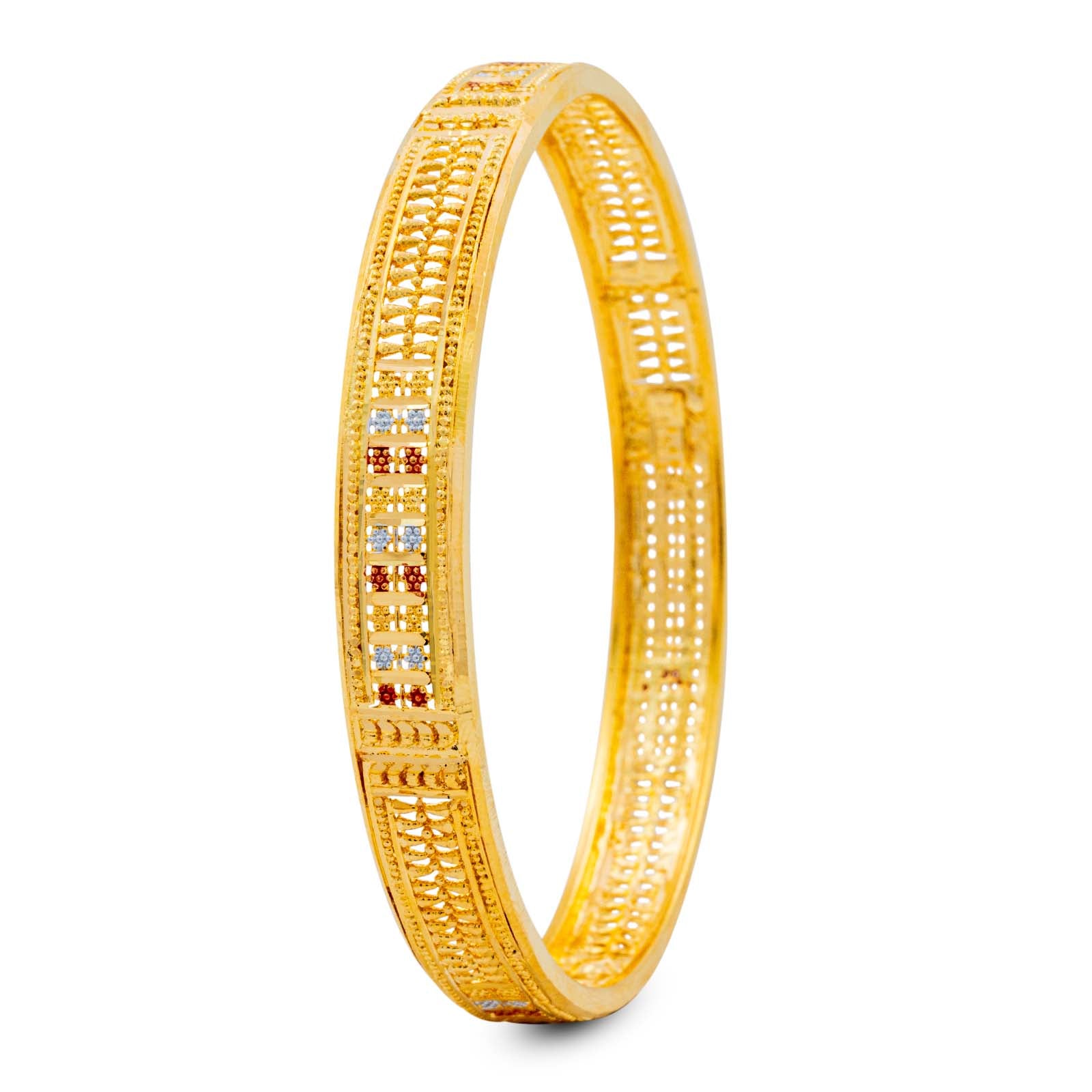 24CT HEAVY Gold Layered ENAMEL BANGLE PEB5-032