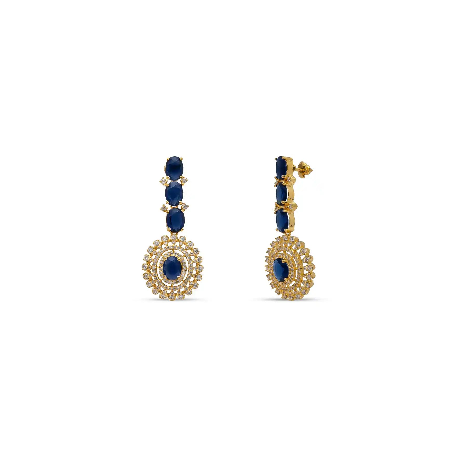 Premiun Stone Necklace with Stud PMSNS62WBL-008, PMSNS62WBL-008