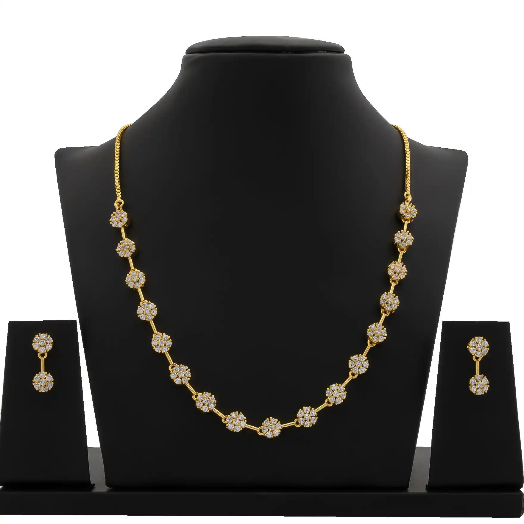 STONE NECKLACE LONG WITH GOLDEN STUD PSNS108W-035, PSHST267W-041
