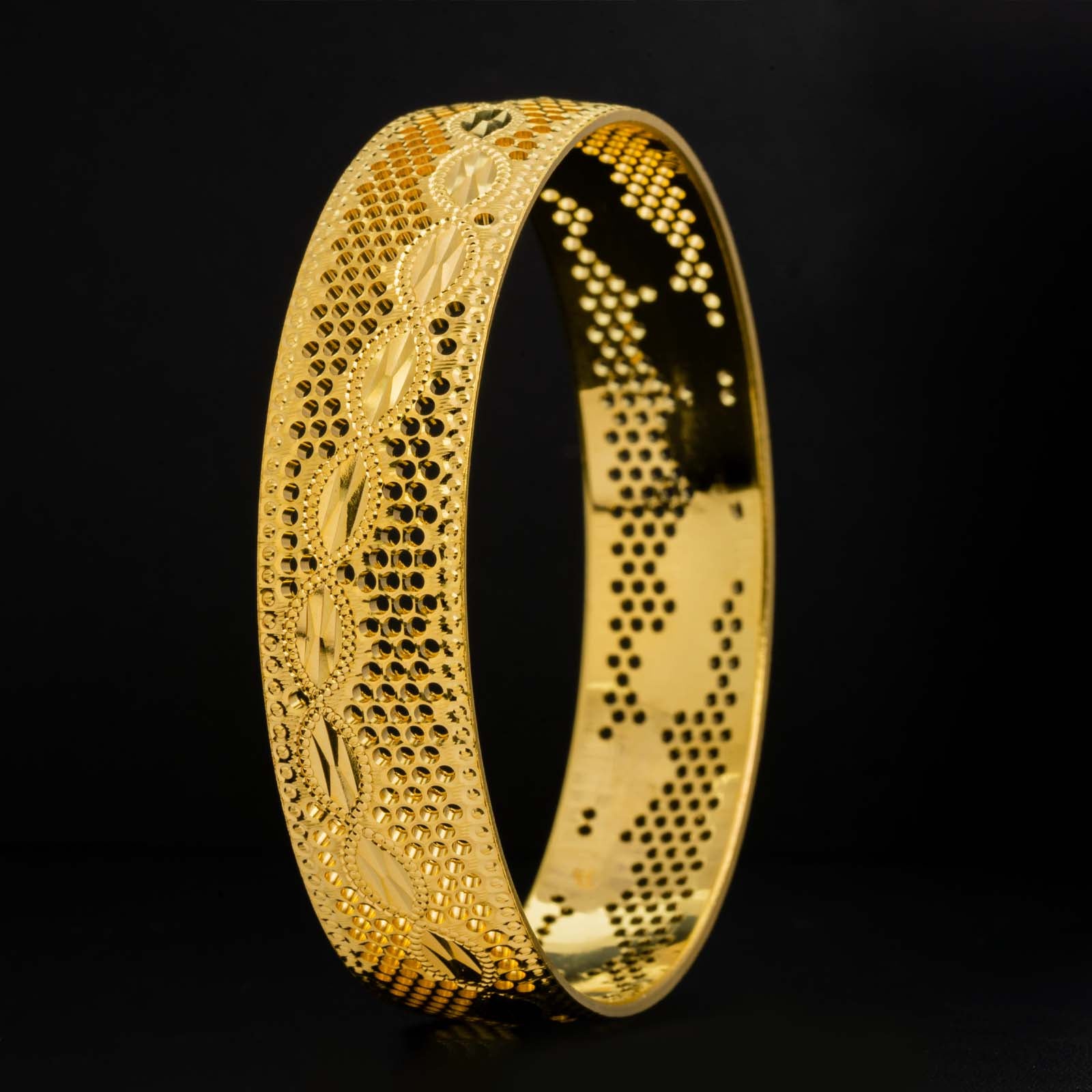 24CT HEAVY Gold Layered BOHO STYLE BANGLE PGB4-092