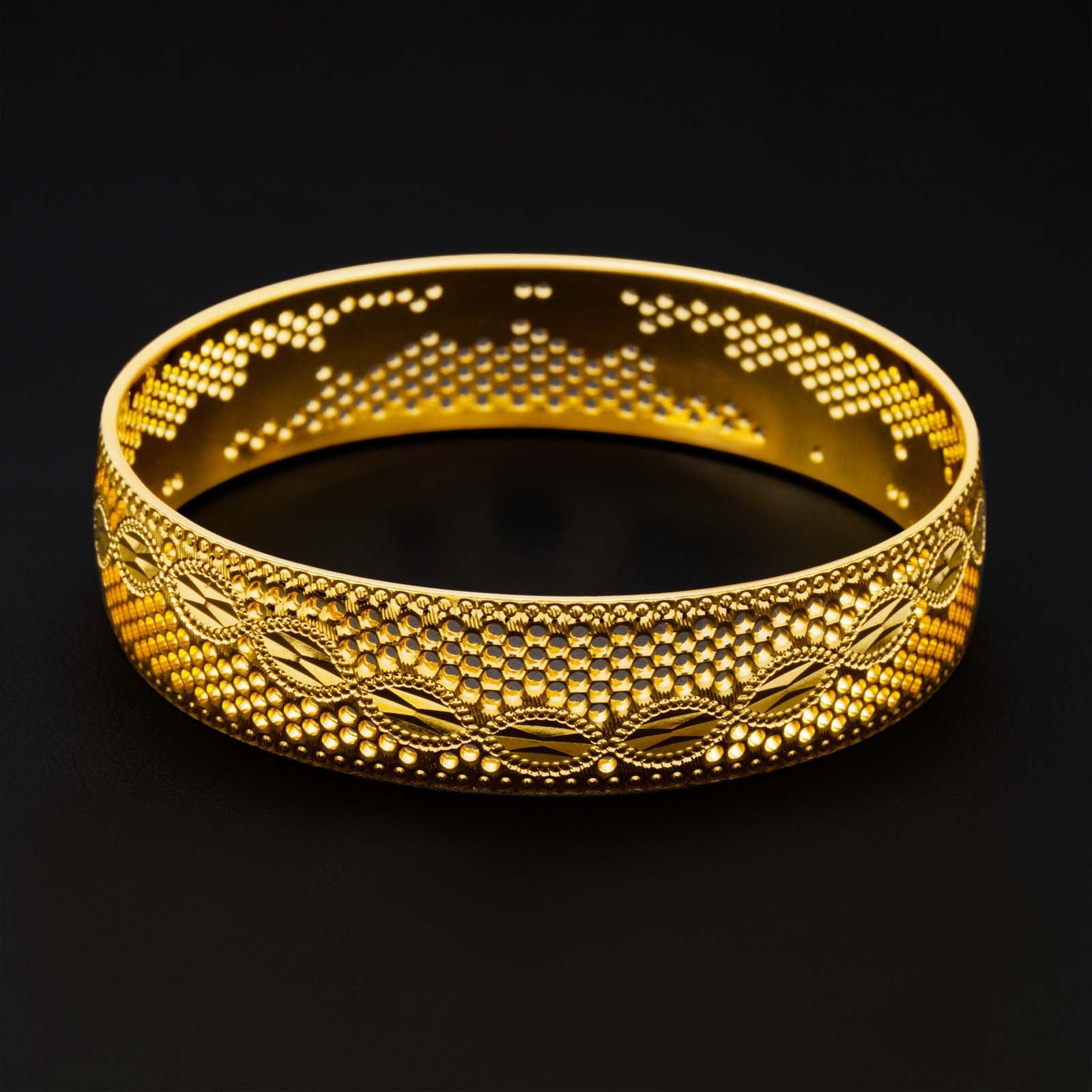 24CT HEAVY Gold Layered BOHO STYLE BANGLE PGB4-092