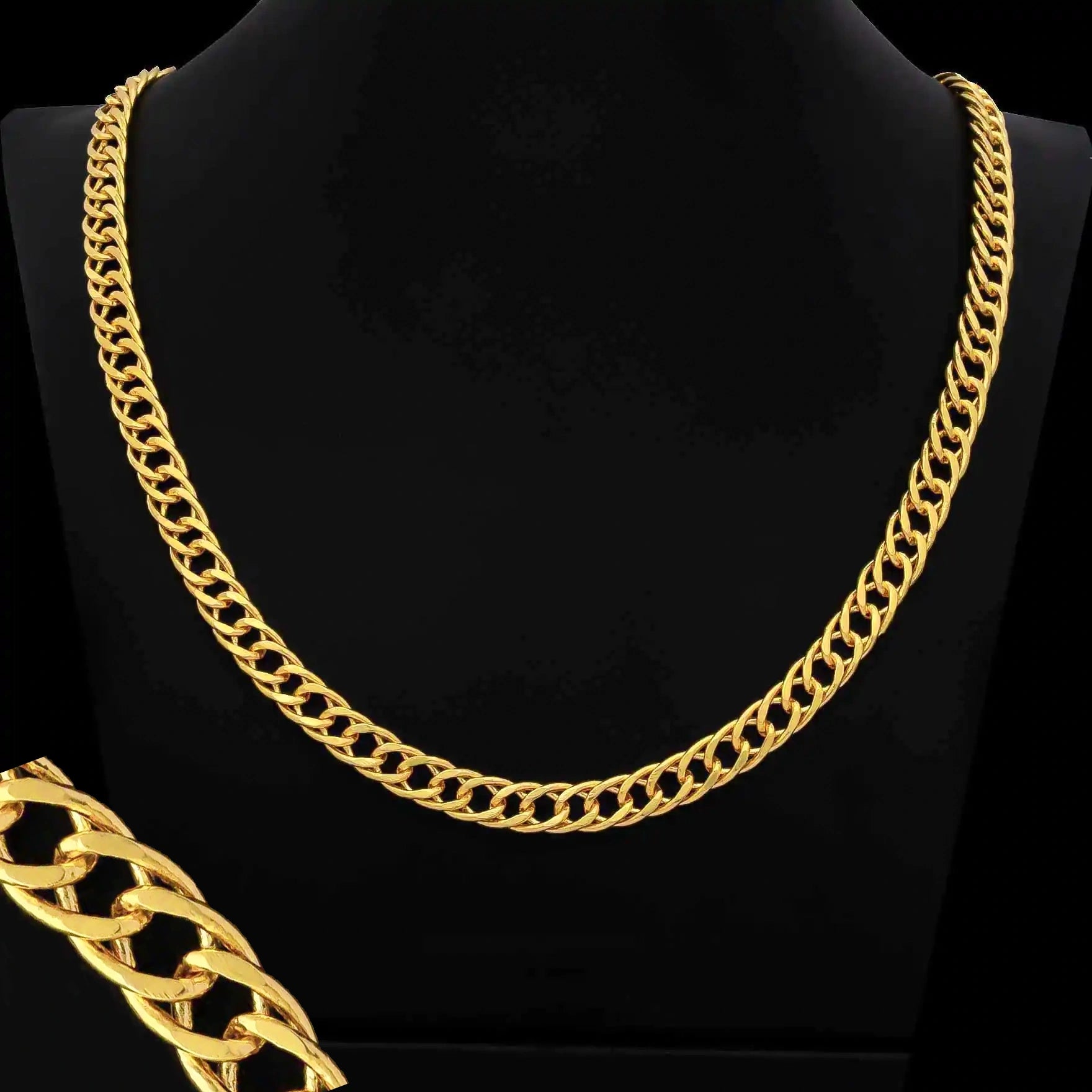 Curb Close Broad Chain Gold Layered