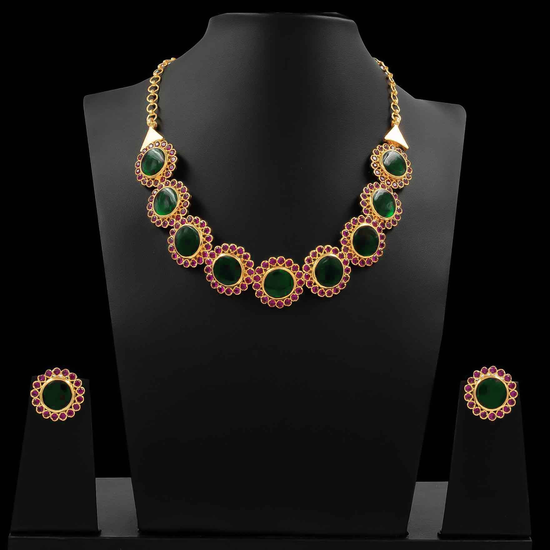 Stone necklace stud PSPKNRG5-0531, PSPKSTRG14-081