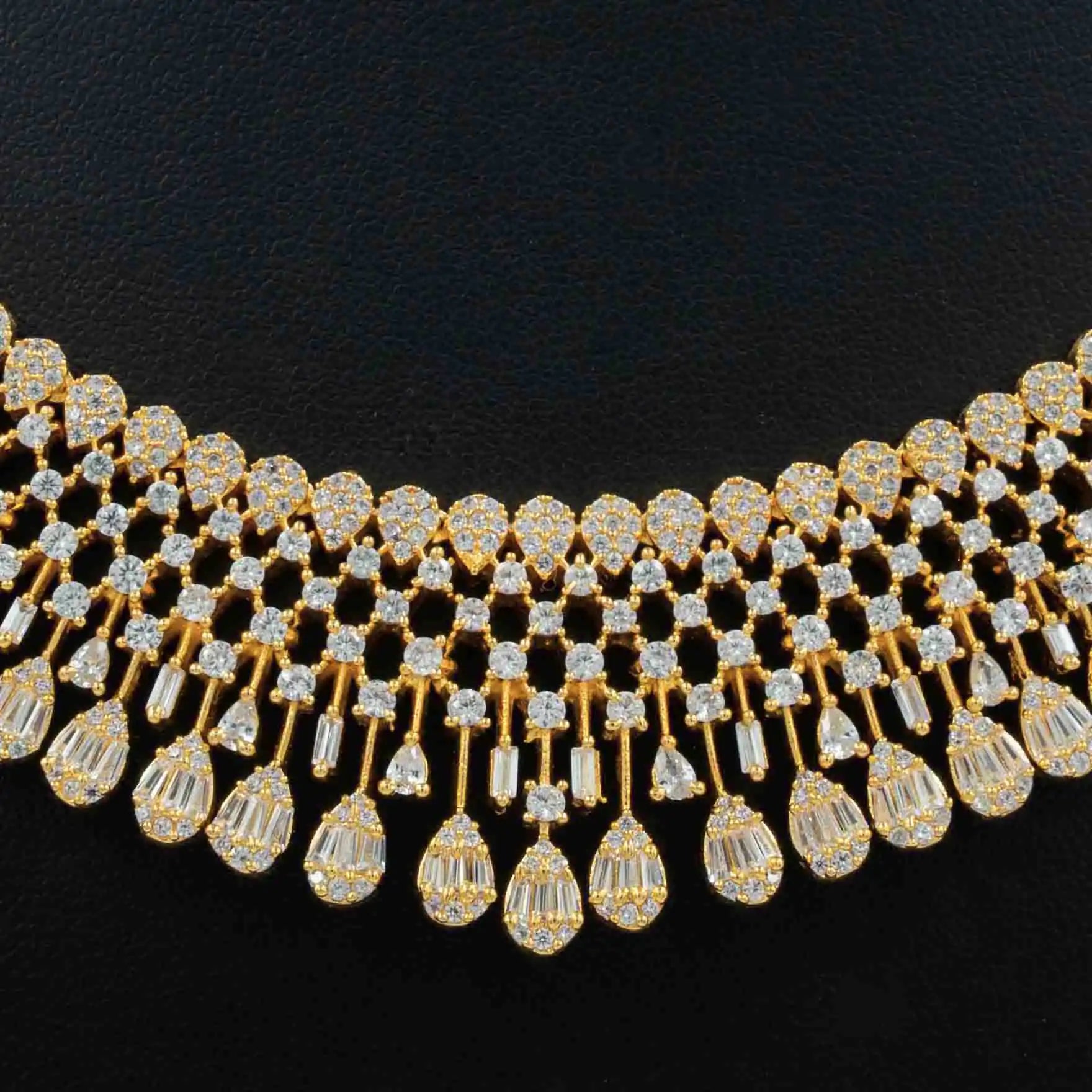 Premium Stone Necklace Short With Stud PMSNS16W-0041, PMSHST58W-023