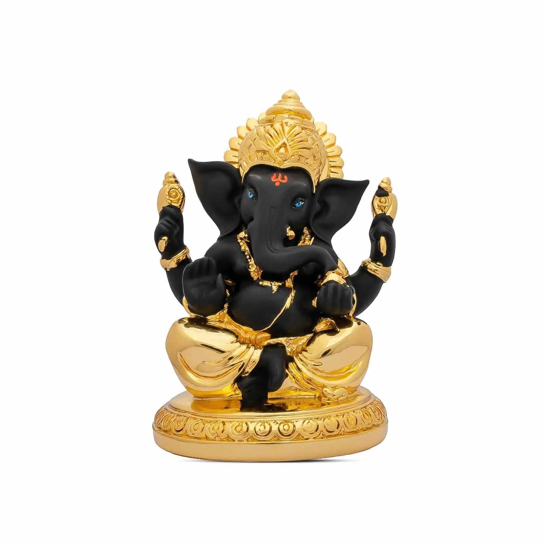 Lord Ganesha Idol – Black and Gold Finish PIDRBG26-003
