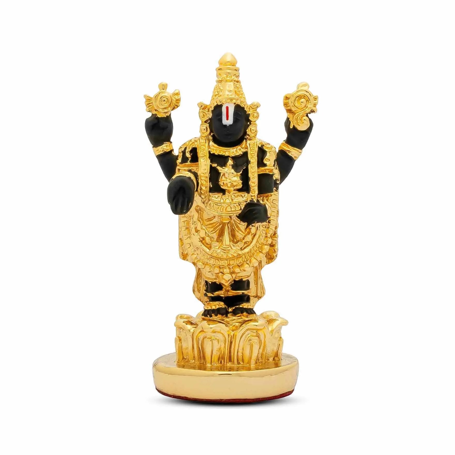Venkateswara Idol – Traditional Black & Gold Finish PIDRBT14-002