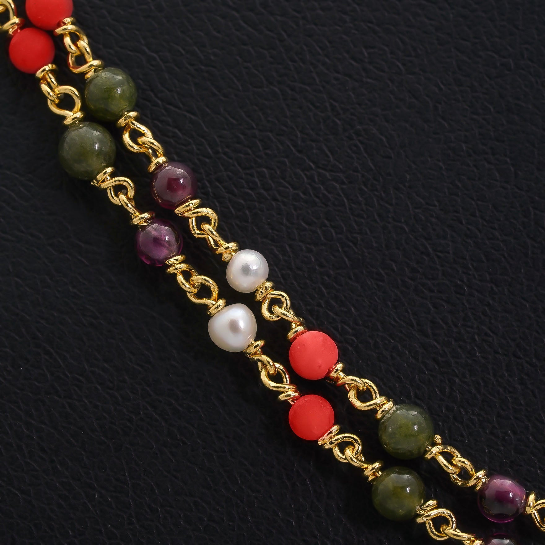 Coral/Pearl Stone Chain PSC10-056