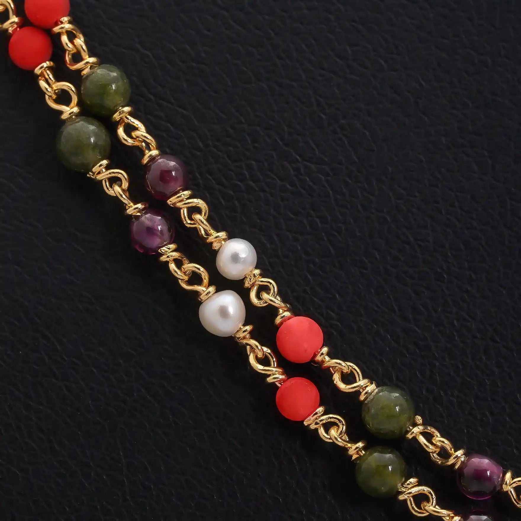 Coral/Pearl Stone Chain PSC10-056