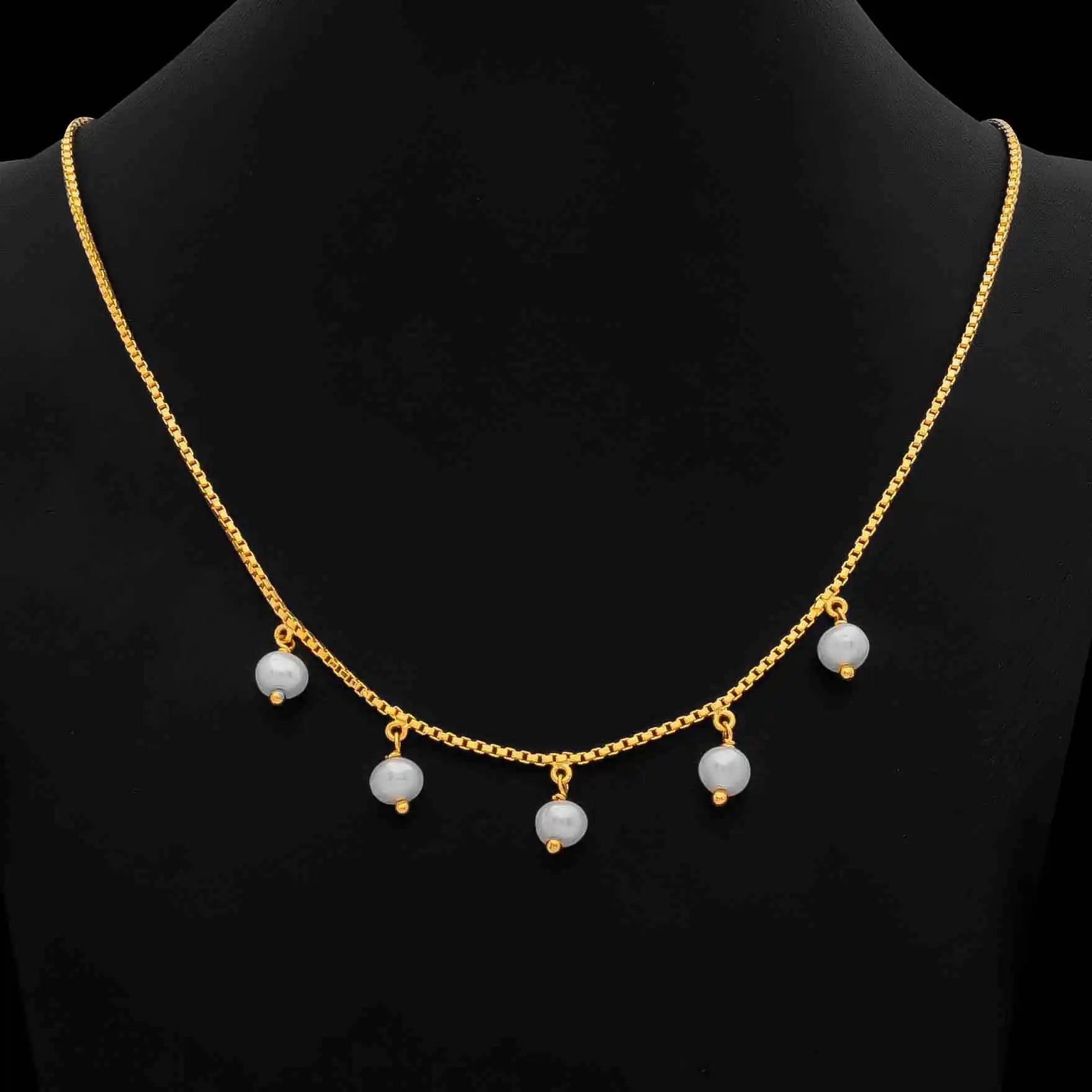 Necklace with pearl drops PPNS1-083