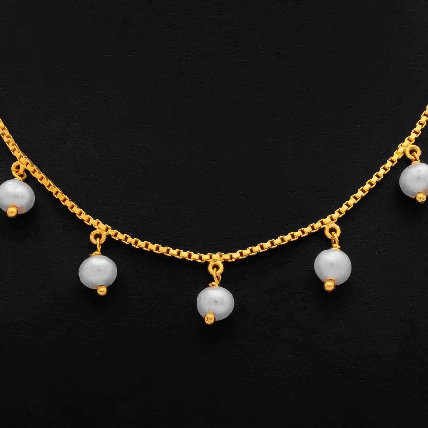 Necklace with pearl drops PPNS1-083