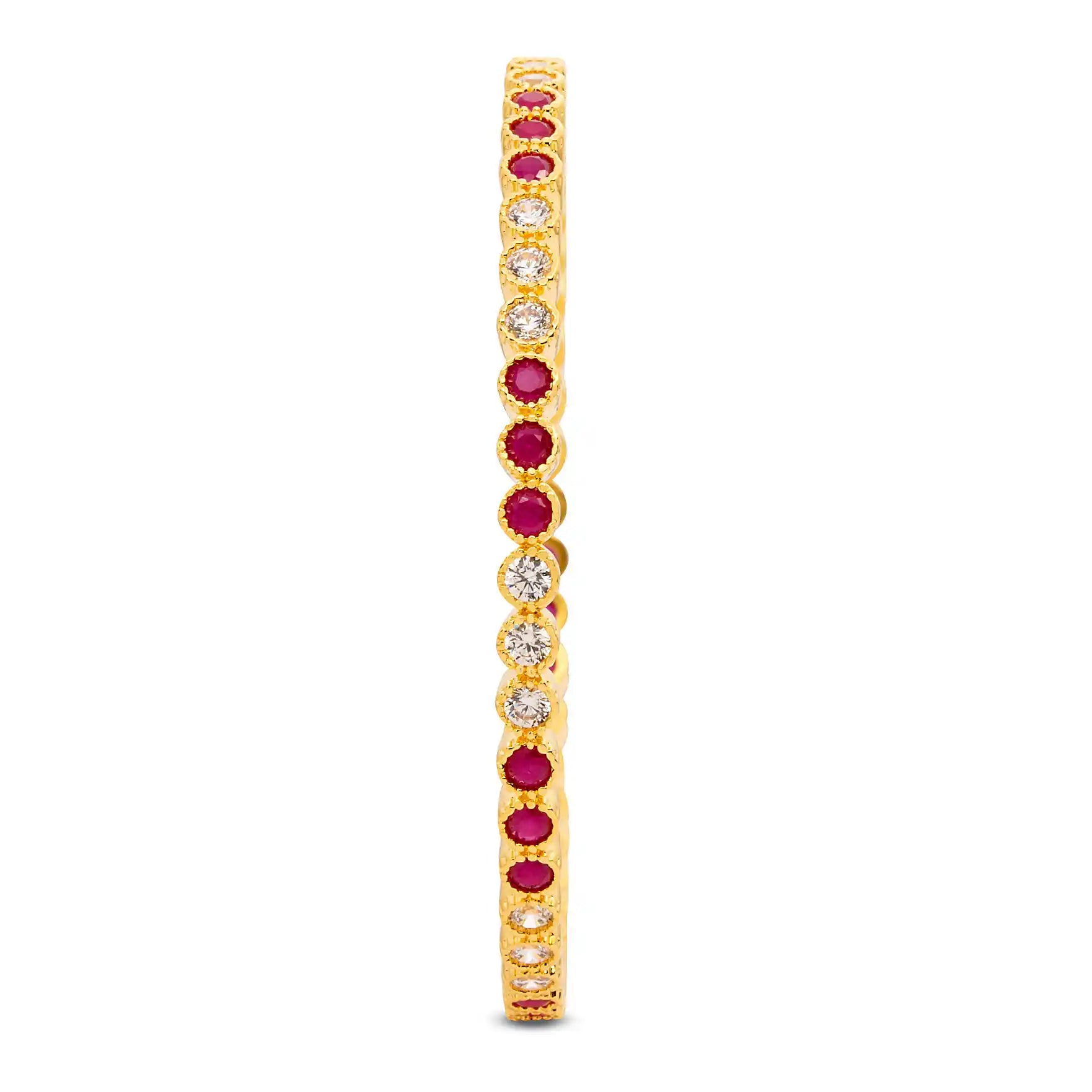 24ct Heavy Gold Layered Stone Bangle PSB4WR-022