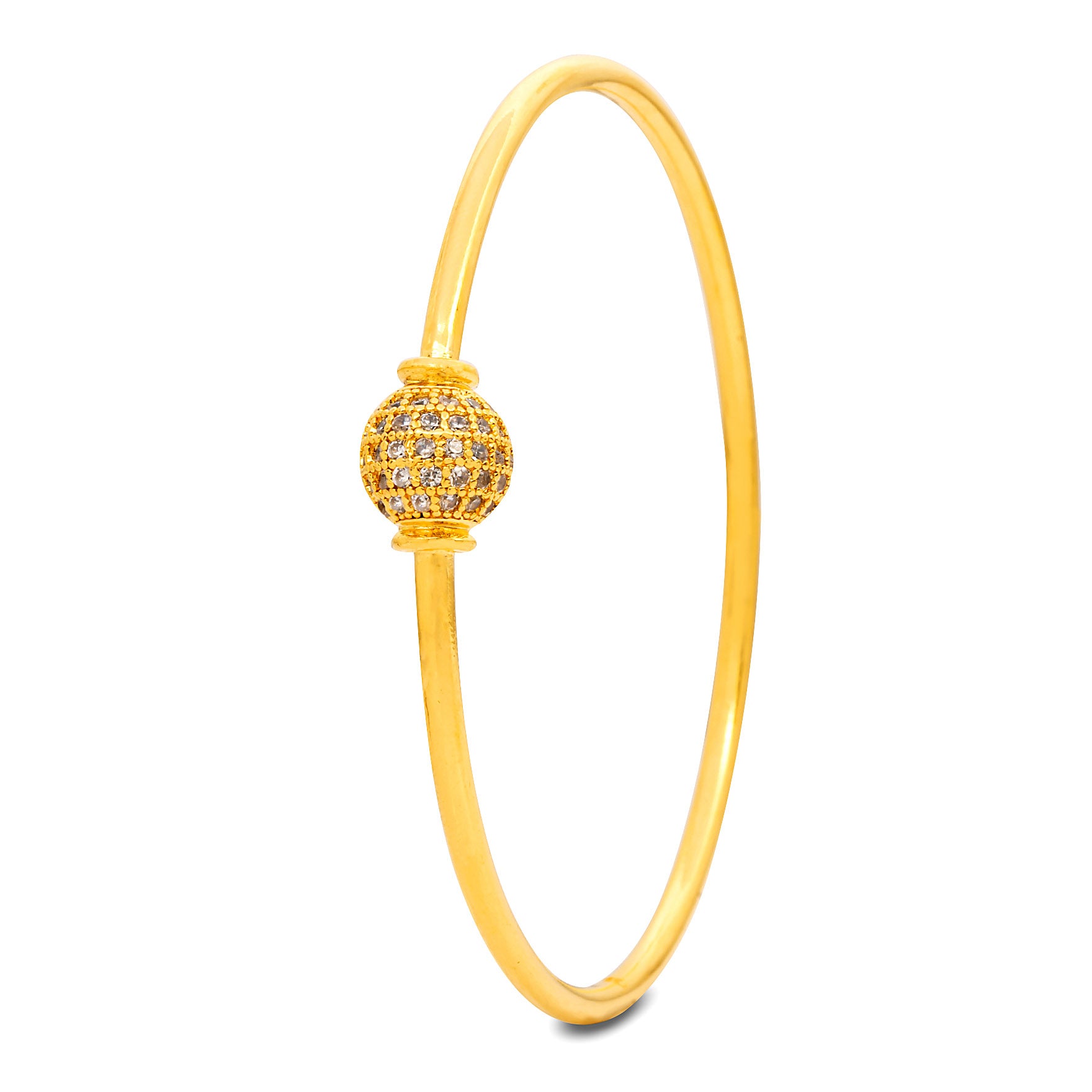24ct Heavy Gold Layered Stone Bangle PSB11W-091