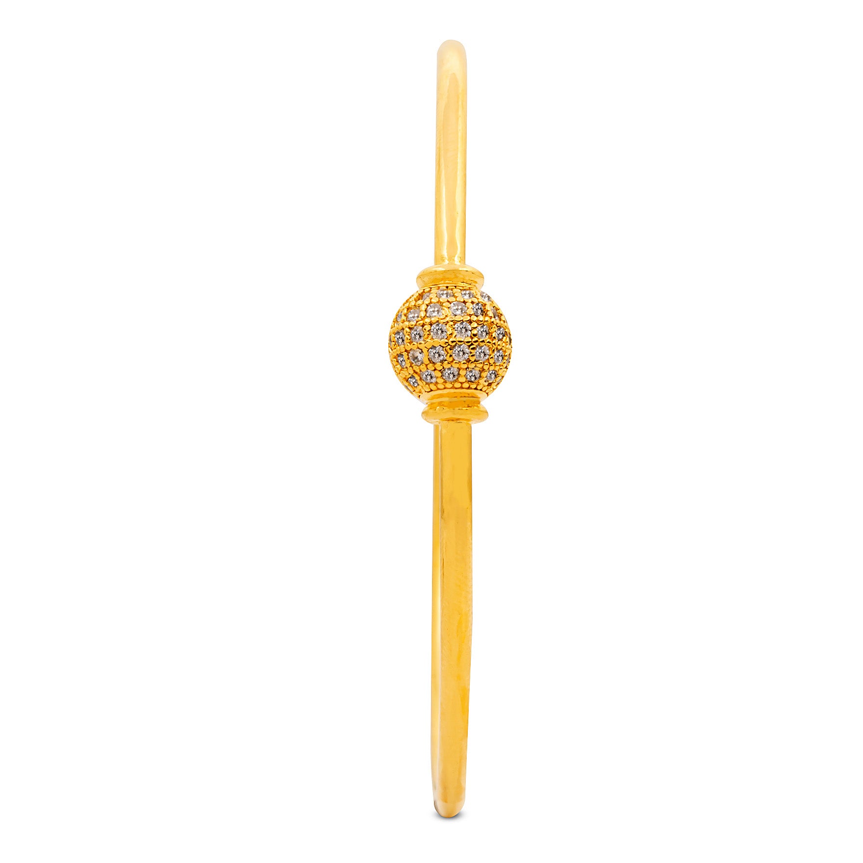 24ct Heavy Gold Layered Stone Bangle PSB11W-091