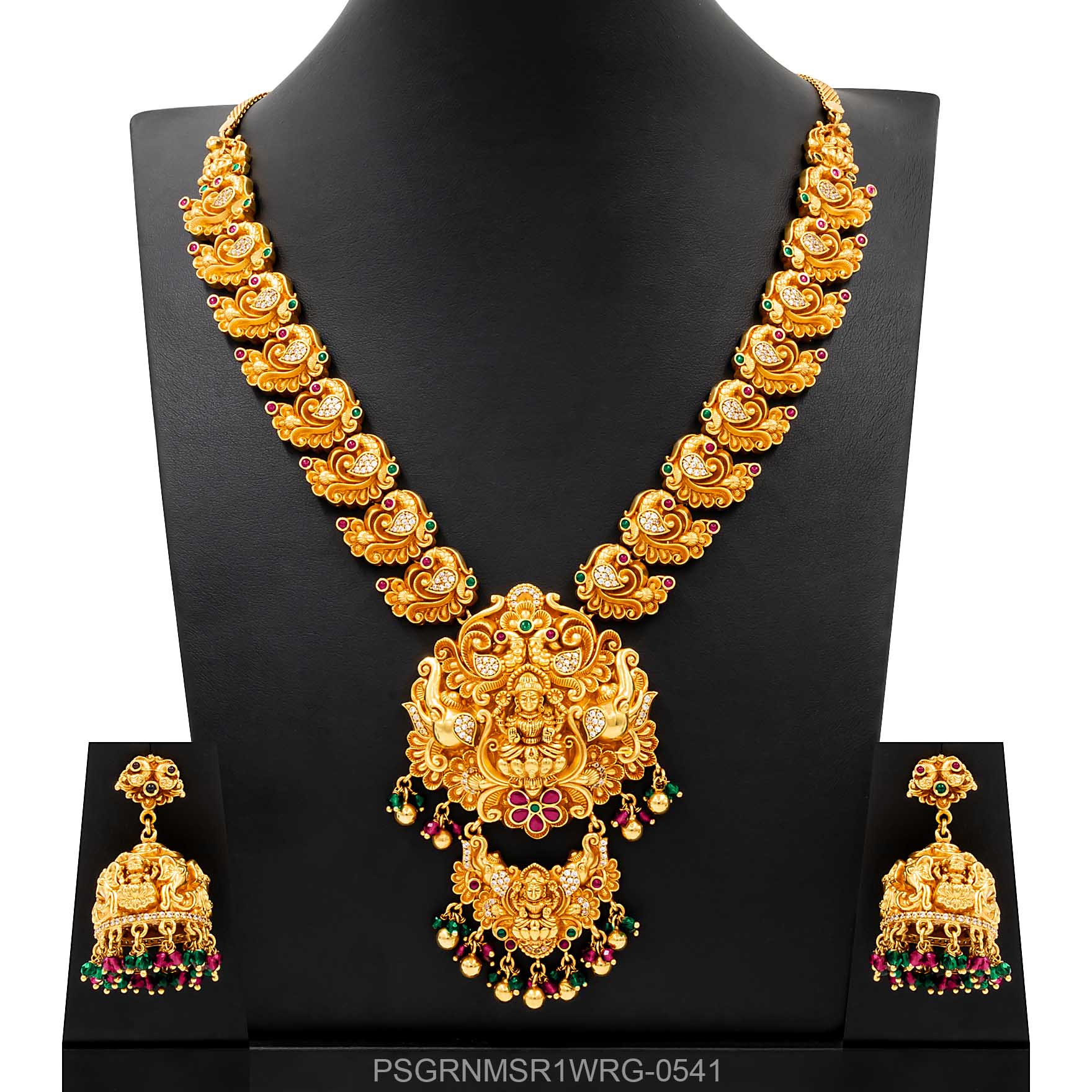 SRESHTA COLLECTION GERU NECKLACE WITH EARRING PSGRNMSR1WRG-0541,PSGRJSTSR64WRG-083