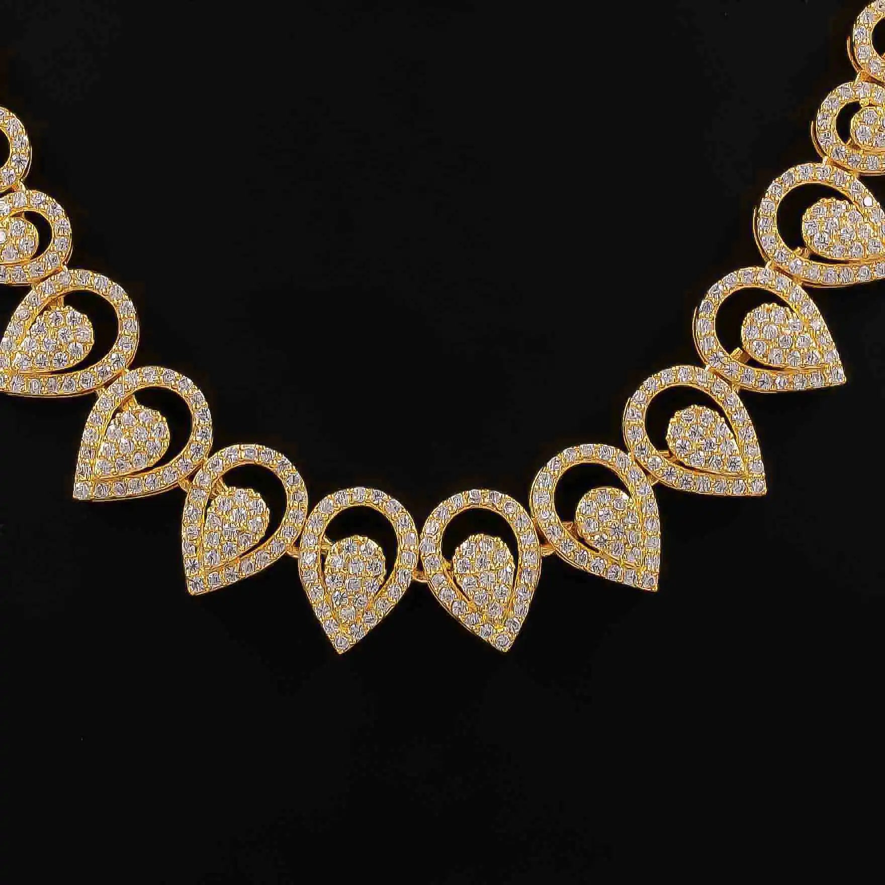 Premium Stone Necklace Short With Stud PMSNS57W-007, PMSHST85W-052