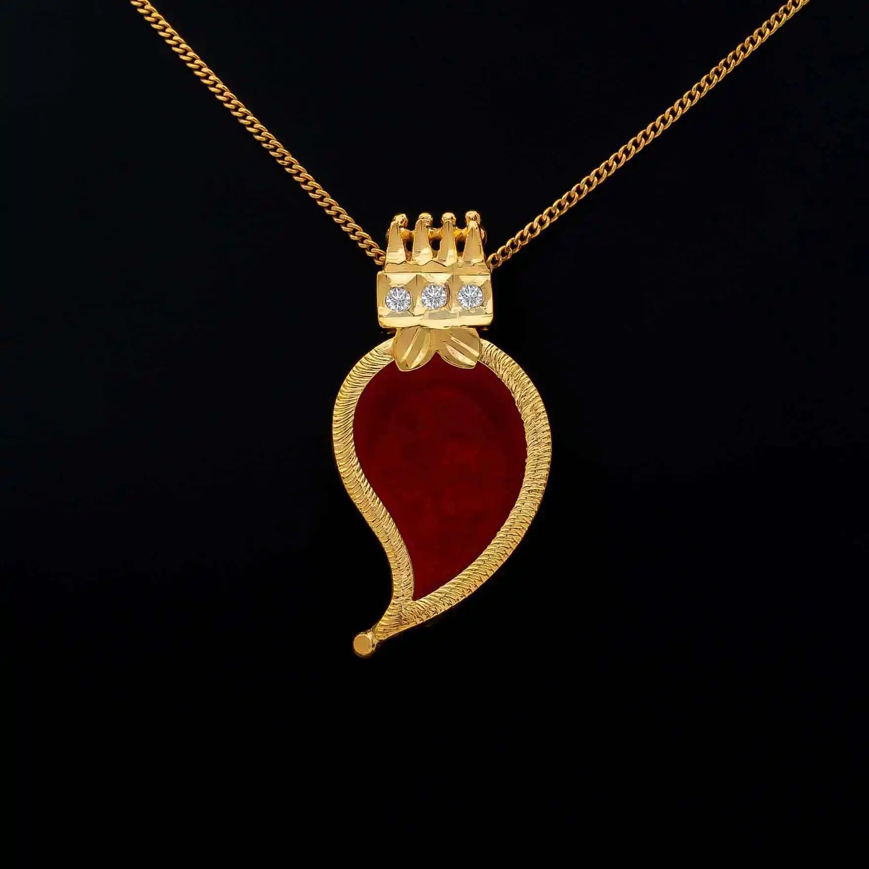 Palakka Red Stone Locket PSPKLTMX25b-082