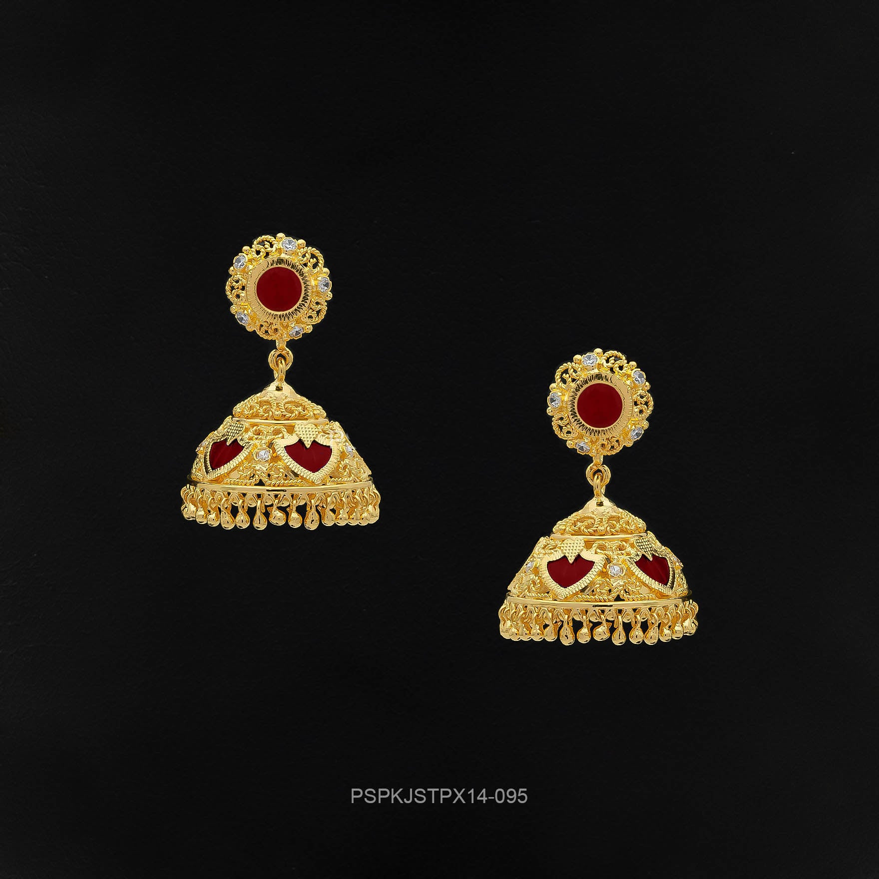 Palakka Red Stone Jimika Earring PSPKJSTPX14-095