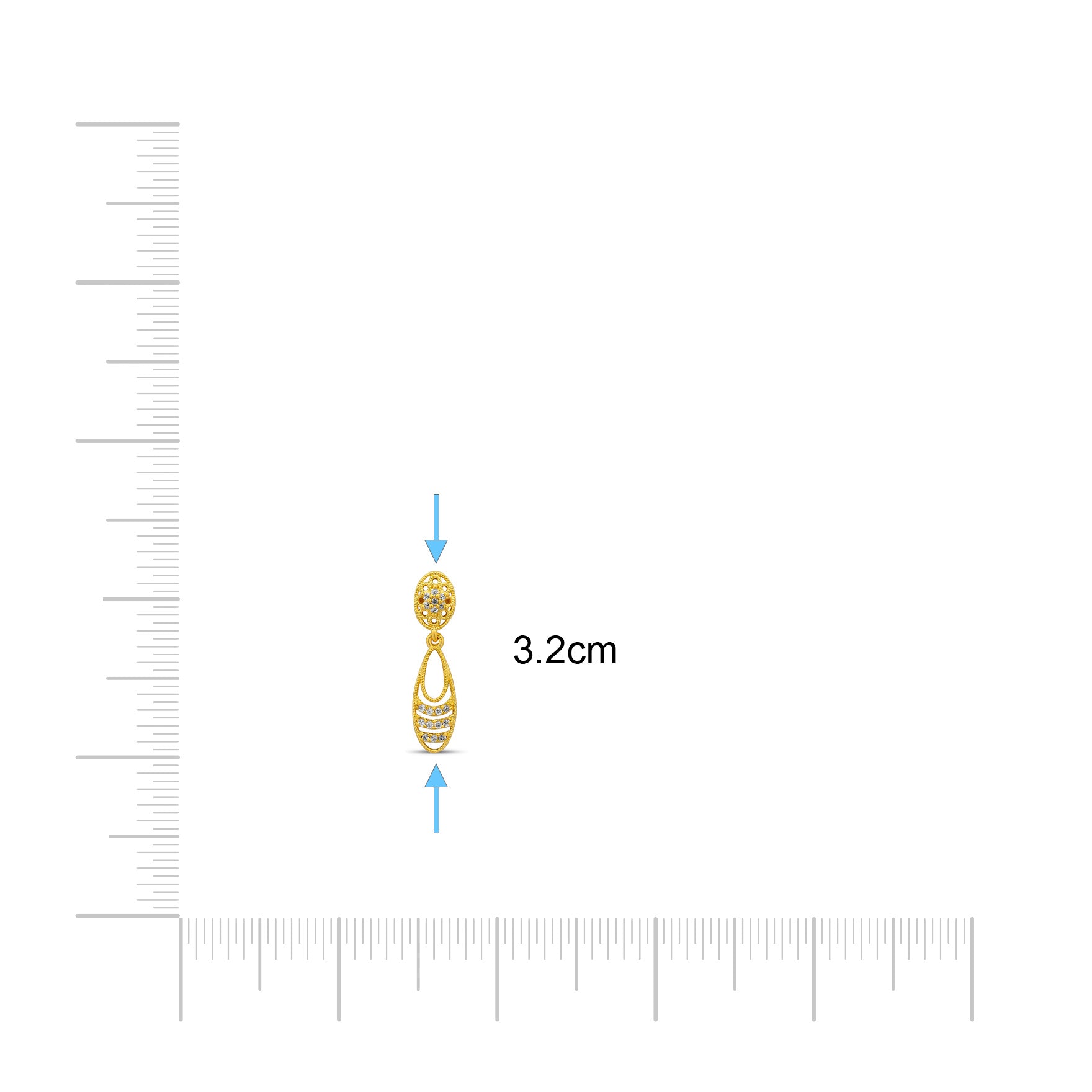 GOLDEN HANGING STUD PSHST207W-041